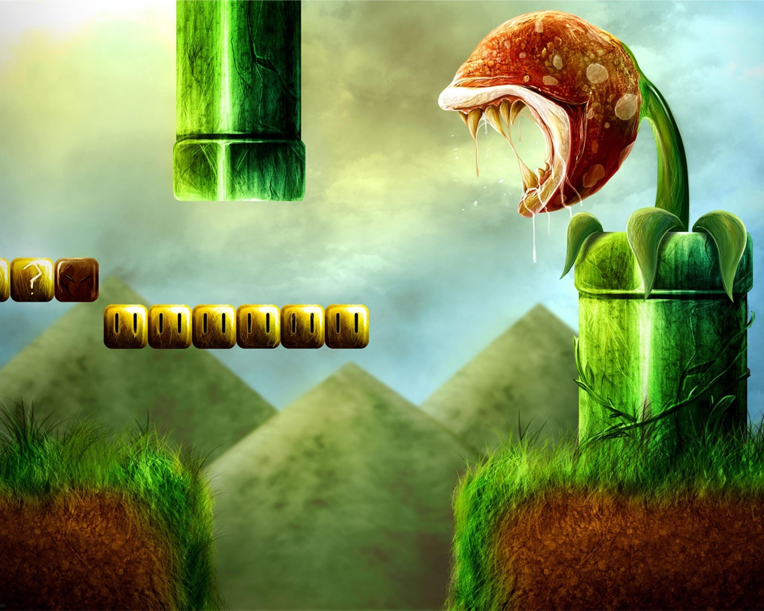 Free download wallpaper Mario, Video Game, Piranha Plant on your PC desktop