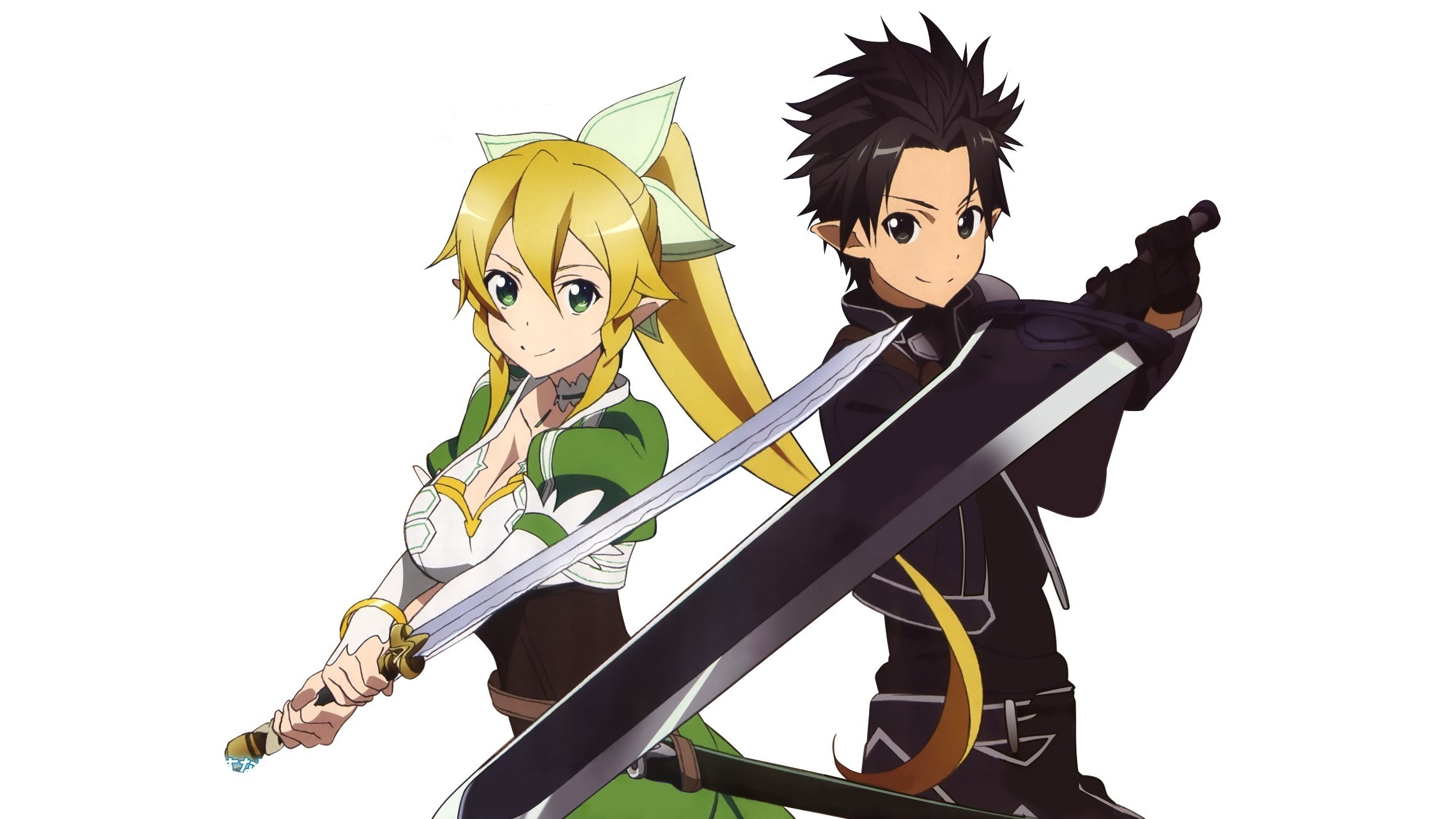 Download mobile wallpaper Leafa (Sword Art Online), Sword Art Online, Kirito (Sword Art Online), Anime for free.