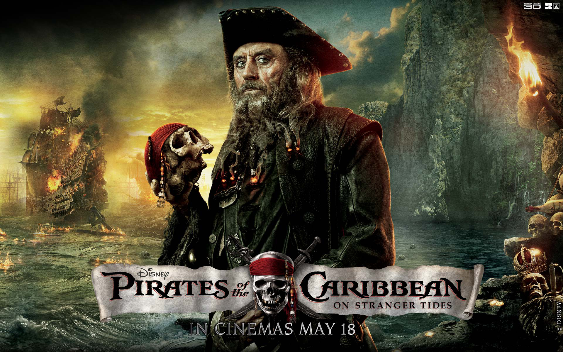 366058 télécharger le fond d'écran pirates des caraïbes, film, pirates des caraïbes: la fontaine de jouvence, barbe noire (pirates des caraïbes), ian mcshane - économiseurs d'écran et images gratuitement