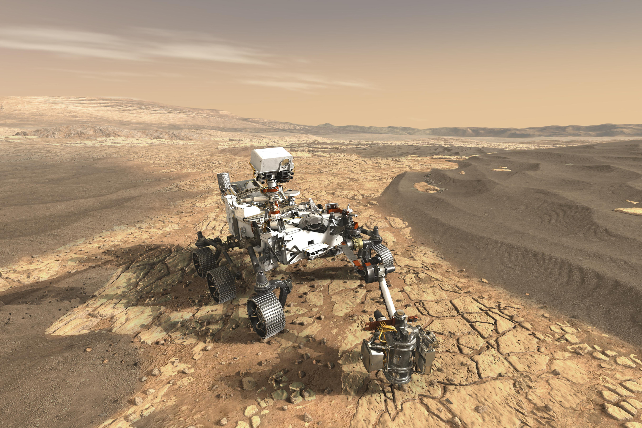 Скачать картинку Робот, Марс, Научная Фантастика, Марсоход в телефон бесплатно.