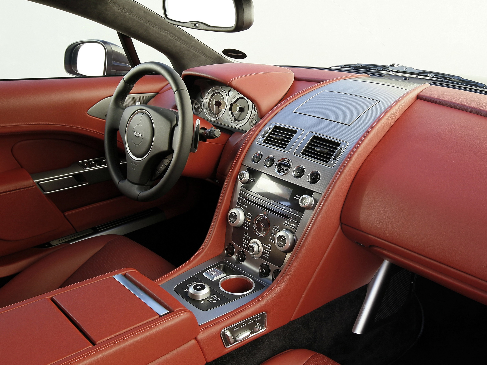 interior, aston martin, cars, red, steering wheel, rudder, salon, speedometer, 2009, rapide