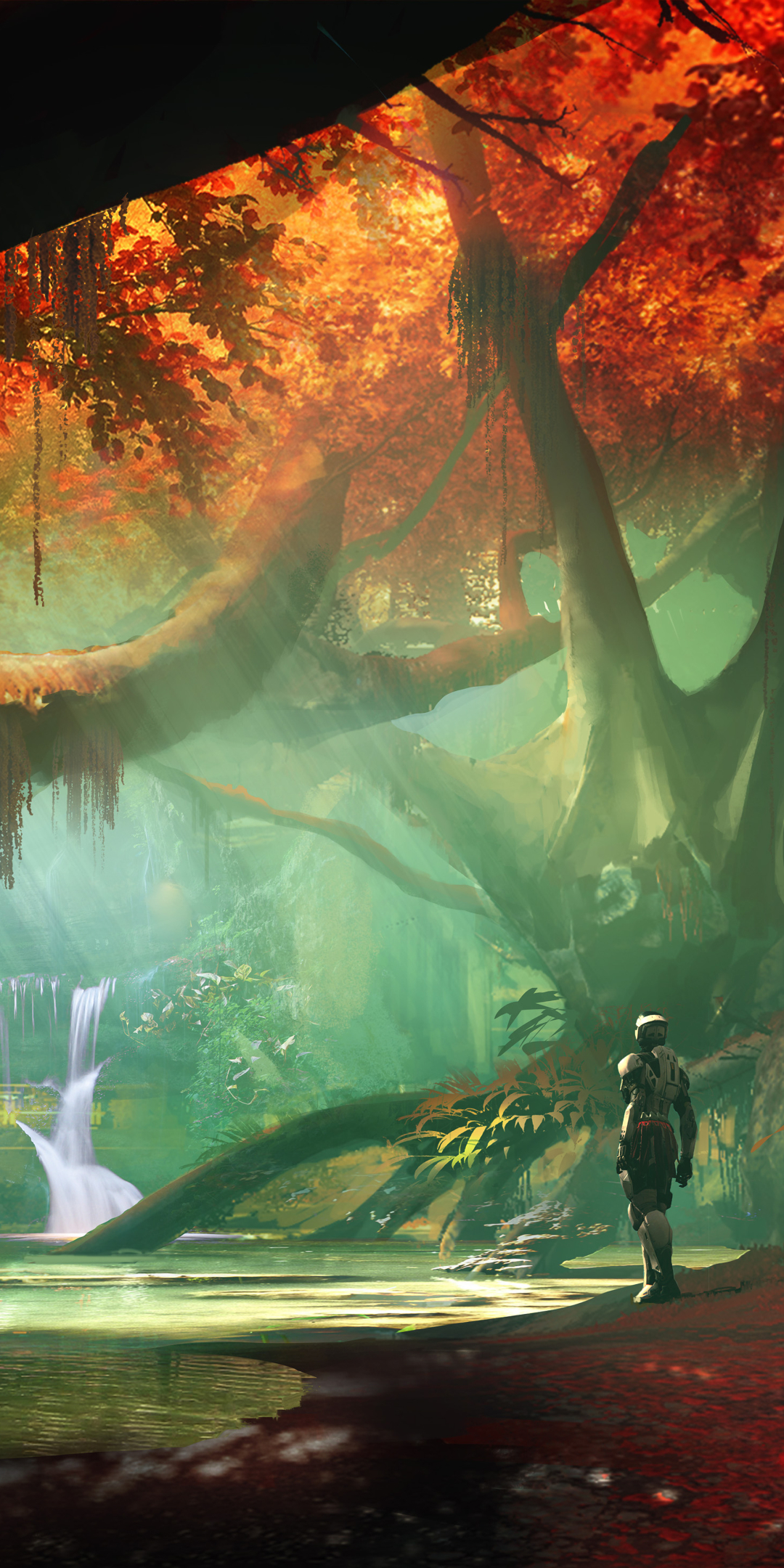 Download mobile wallpaper Nature, Forest, Tree, Stream, Video Game, Destiny, Destiny 2 for free.