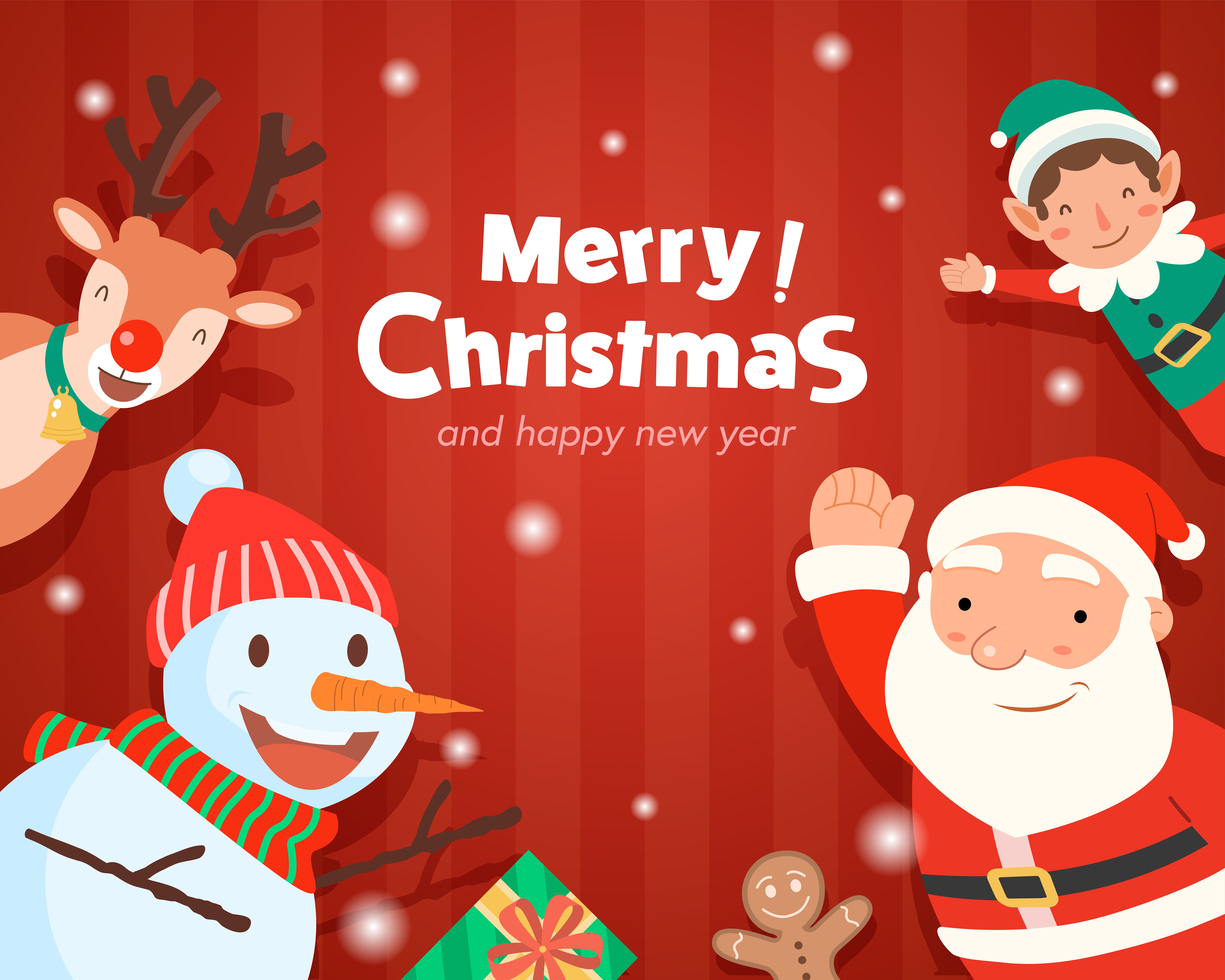 Скачати мобільні шпалери Різдво, Свято, Сніговик, Санта, Щасливого Різдва безкоштовно.