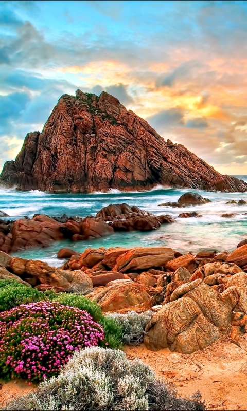 Download mobile wallpaper Nature, Sunset, Beach, Ocean, Earth, Coastline, Australia for free.