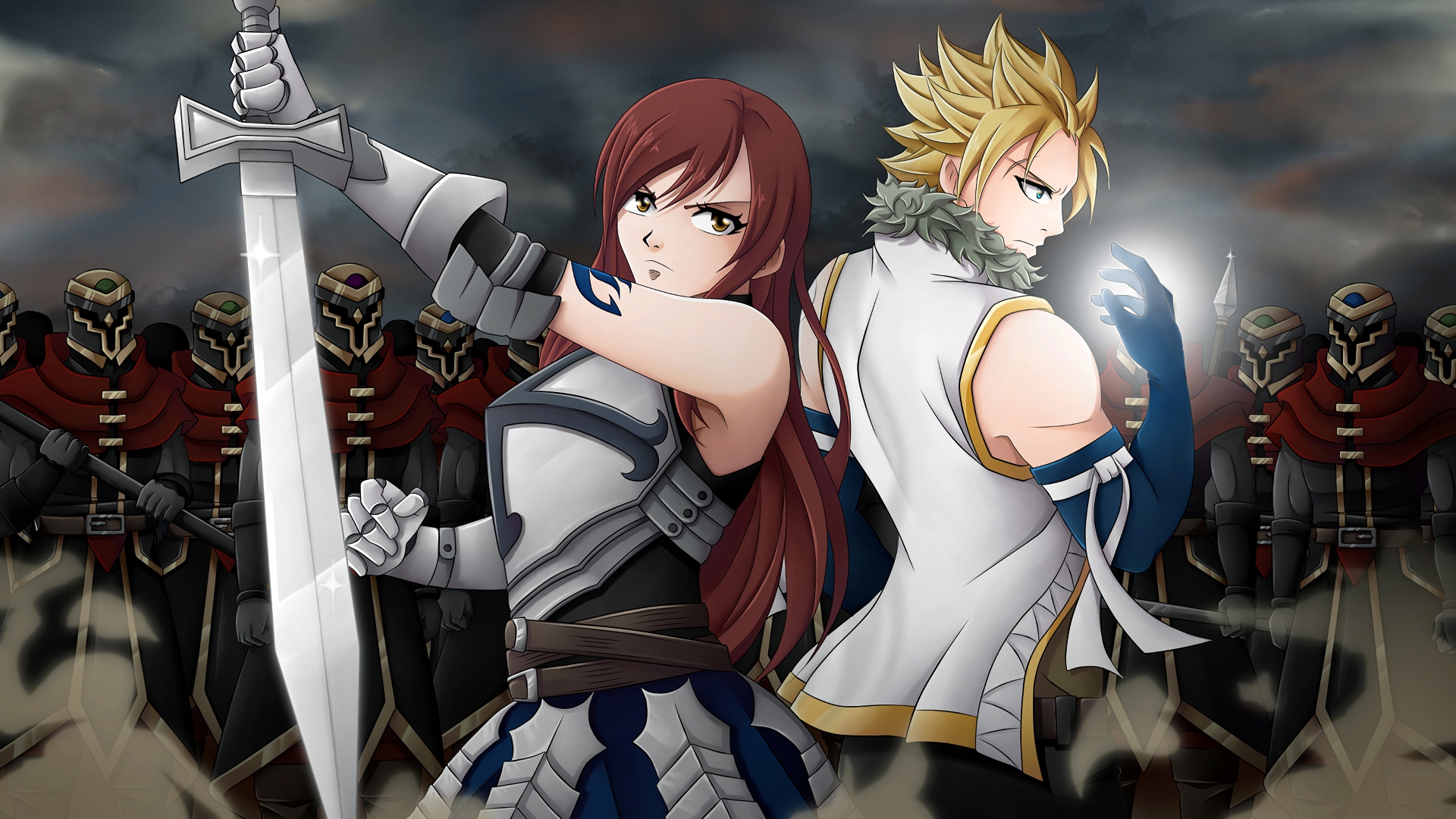 Download mobile wallpaper Anime, Fairy Tail, Erza Scarlet, Sting Eucliffe for free.