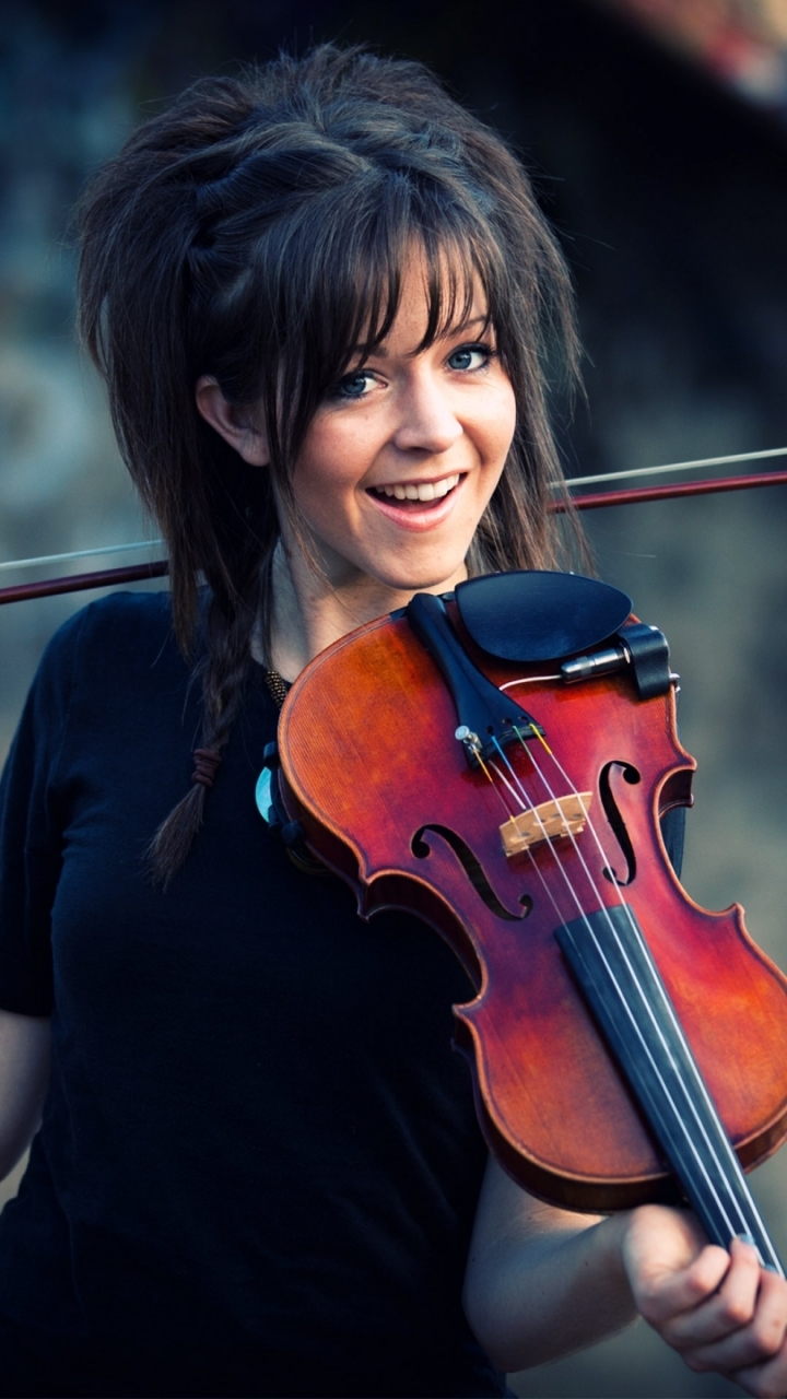 Download mobile wallpaper Music, Brunette, Violin, Lindsey Stirling for free.