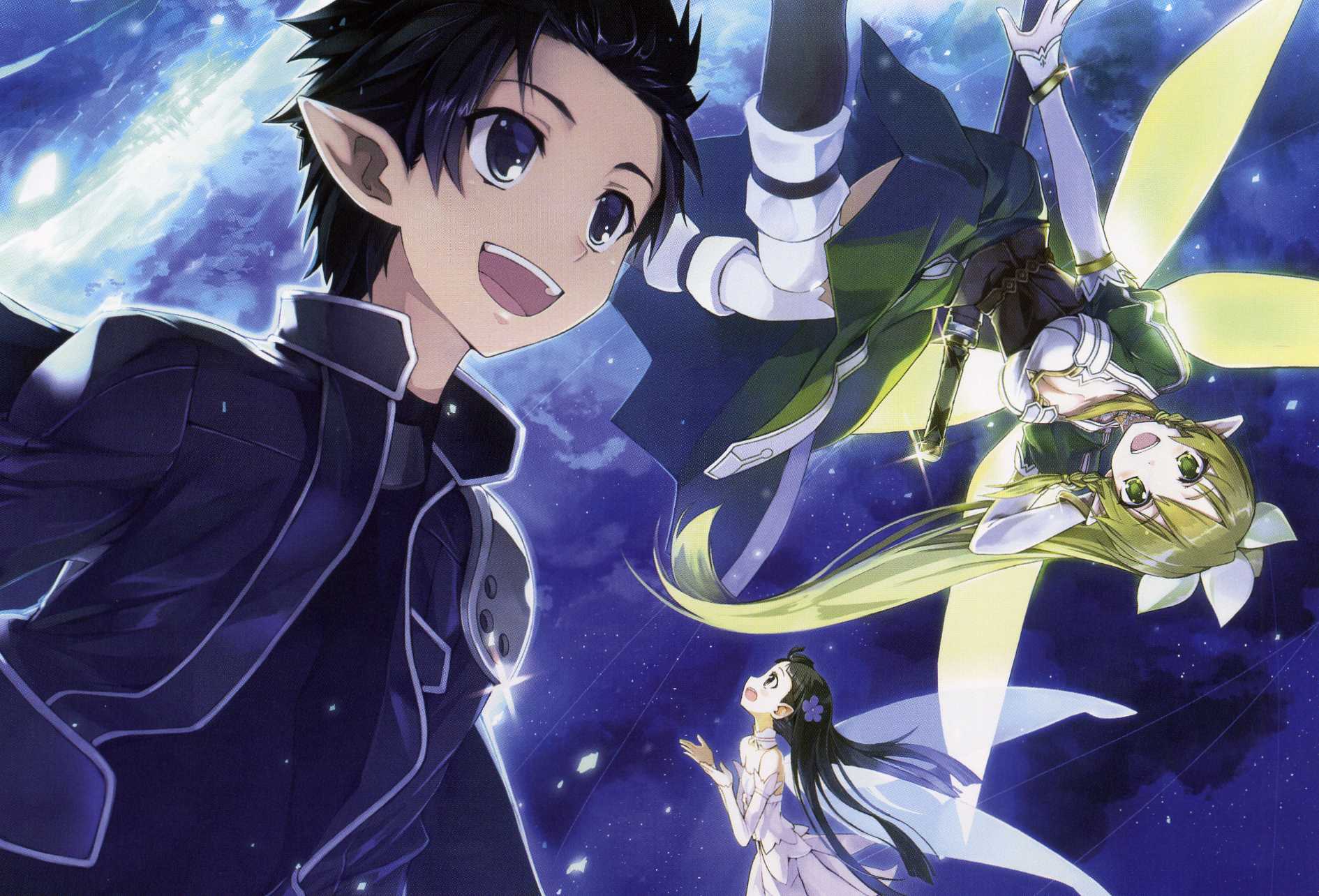 Laden Sie das Animes, Sword Art Online, Kirito (Schwertkunst Online), Yui (Schwertkunst Online), Leafa (Schwertkunst Online)-Bild kostenlos auf Ihren PC-Desktop herunter