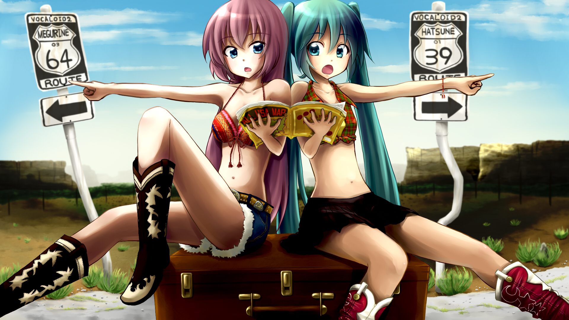 Free download wallpaper Anime, Vocaloid, Hatsune Miku, Luka Megurine on your PC desktop