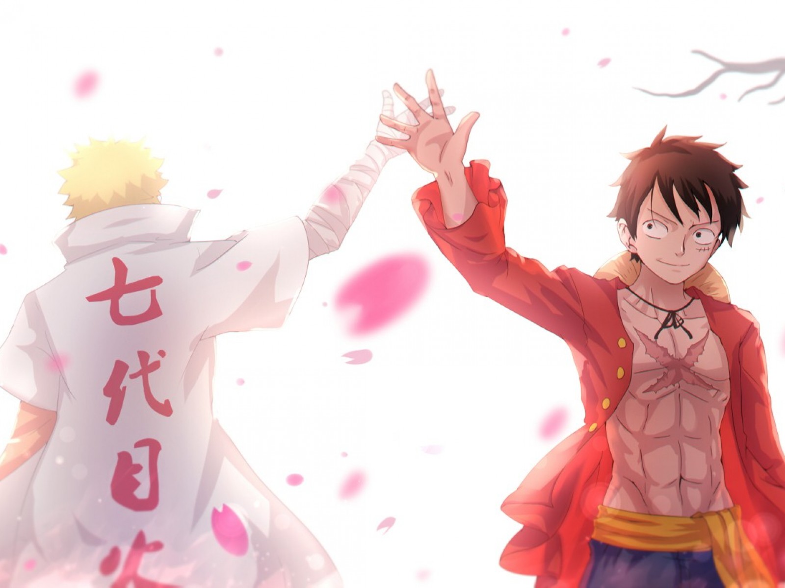 Free download wallpaper Anime, Naruto, Crossover, One Piece, Monkey D Luffy on your PC desktop