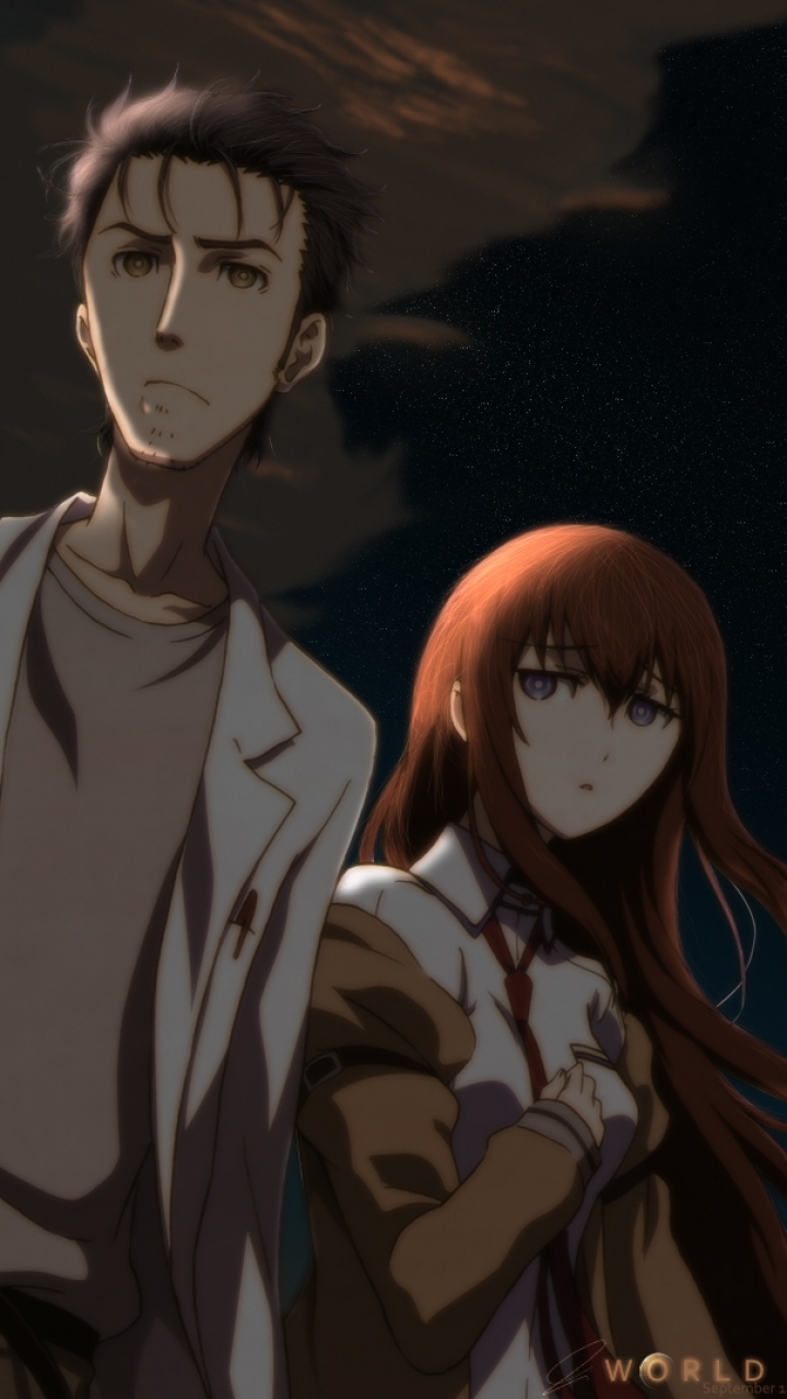 Handy-Wallpaper Animes, Steins Gate, Kurisu Makise, Rintaro Okabe kostenlos herunterladen.