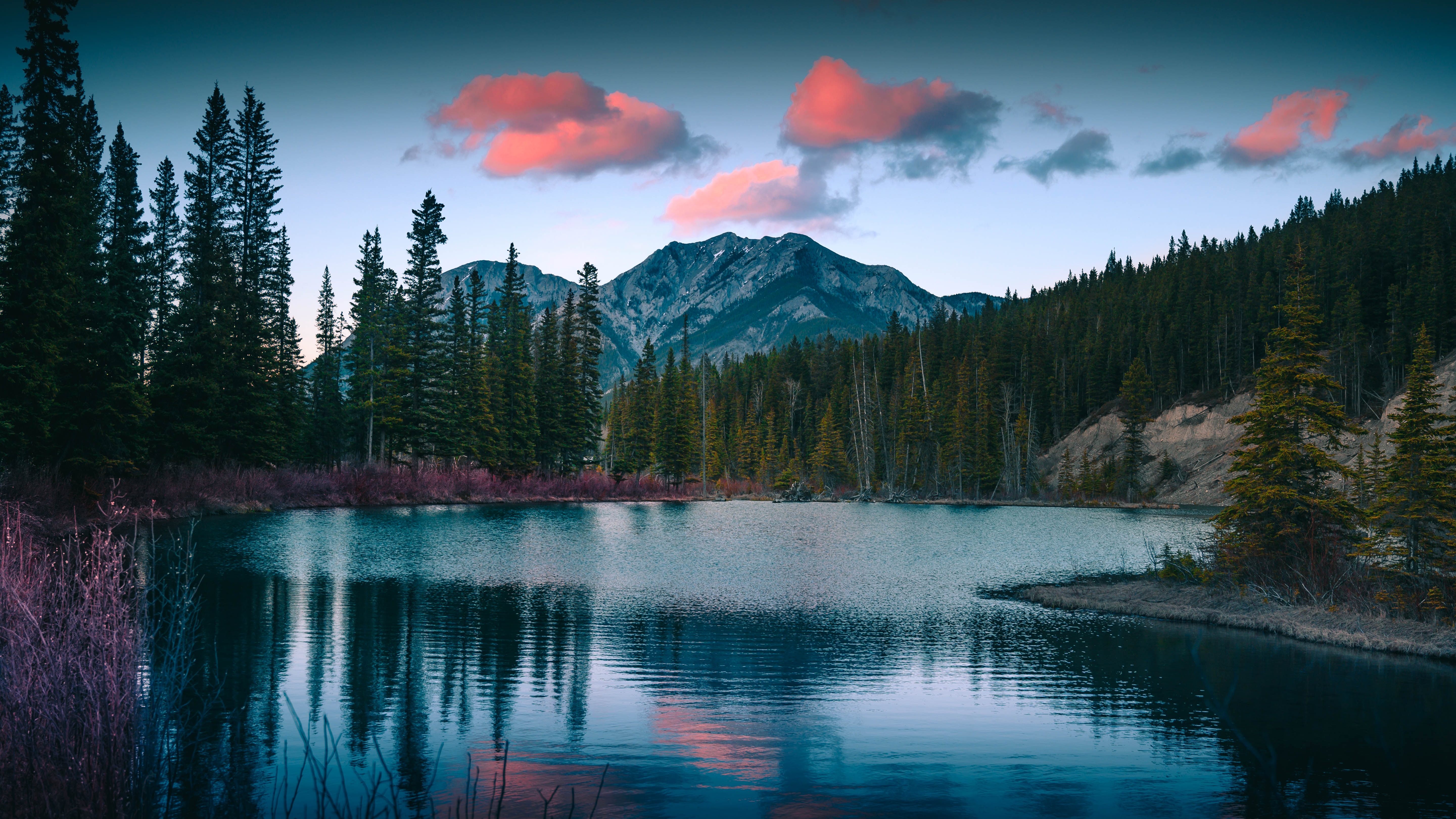 PCデスクトップに自然, 湖, 森, 森林, 山脈, 風景画像を無料でダウンロード