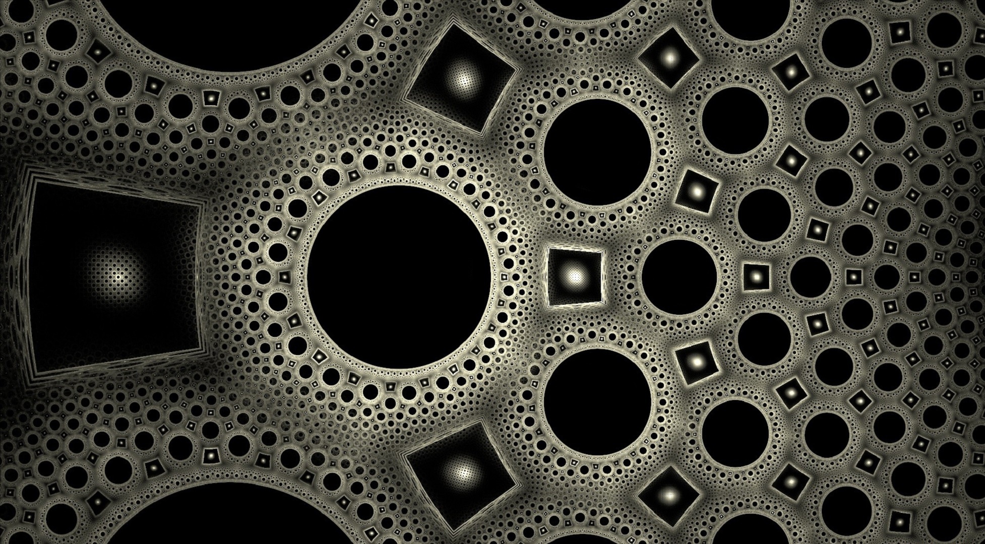 Download mobile wallpaper Abstract, Fractal, Monochrome for free.