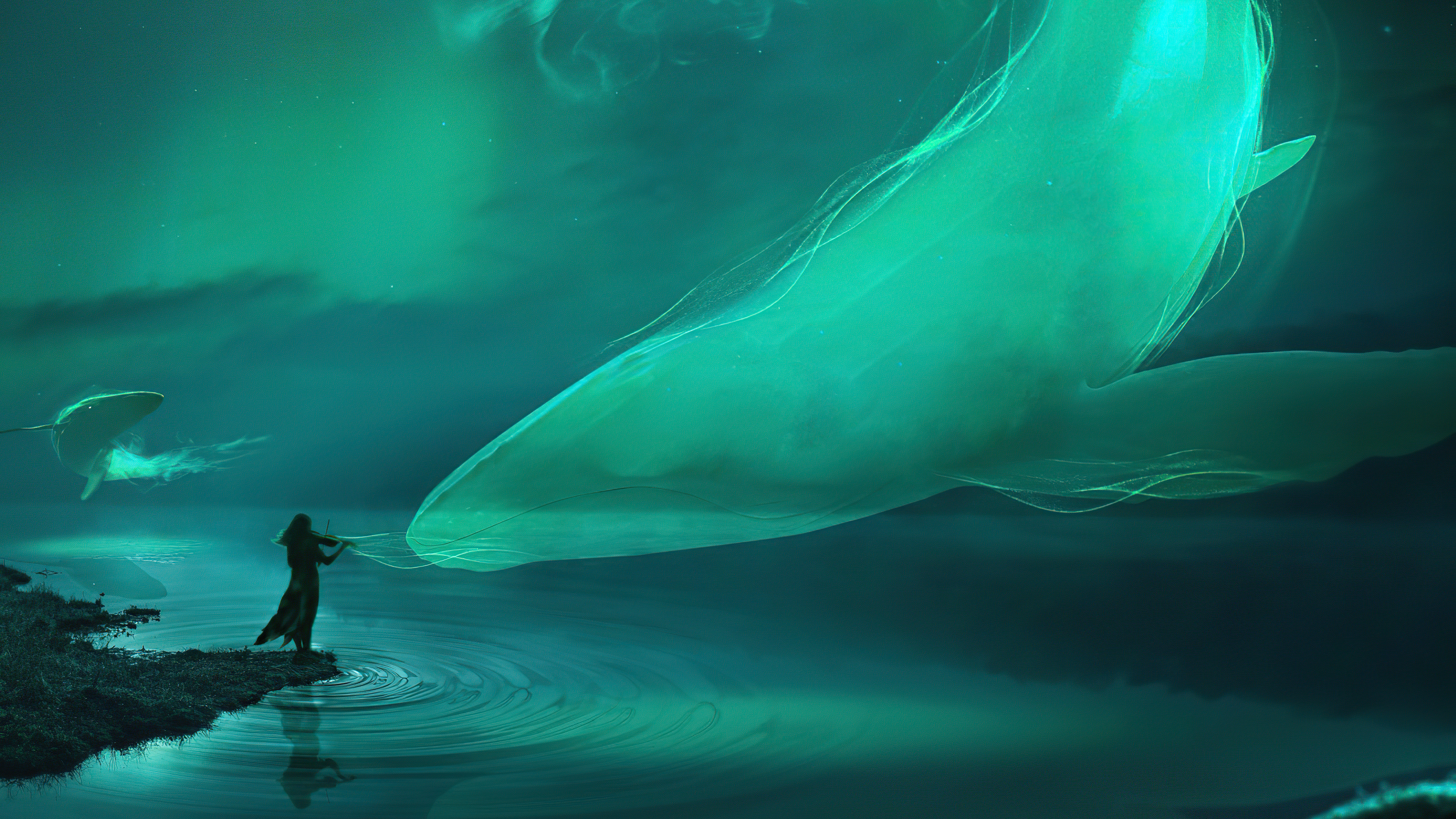 Free download wallpaper Fantasy, Whale, Spirit, Fantasy Animals on your PC desktop