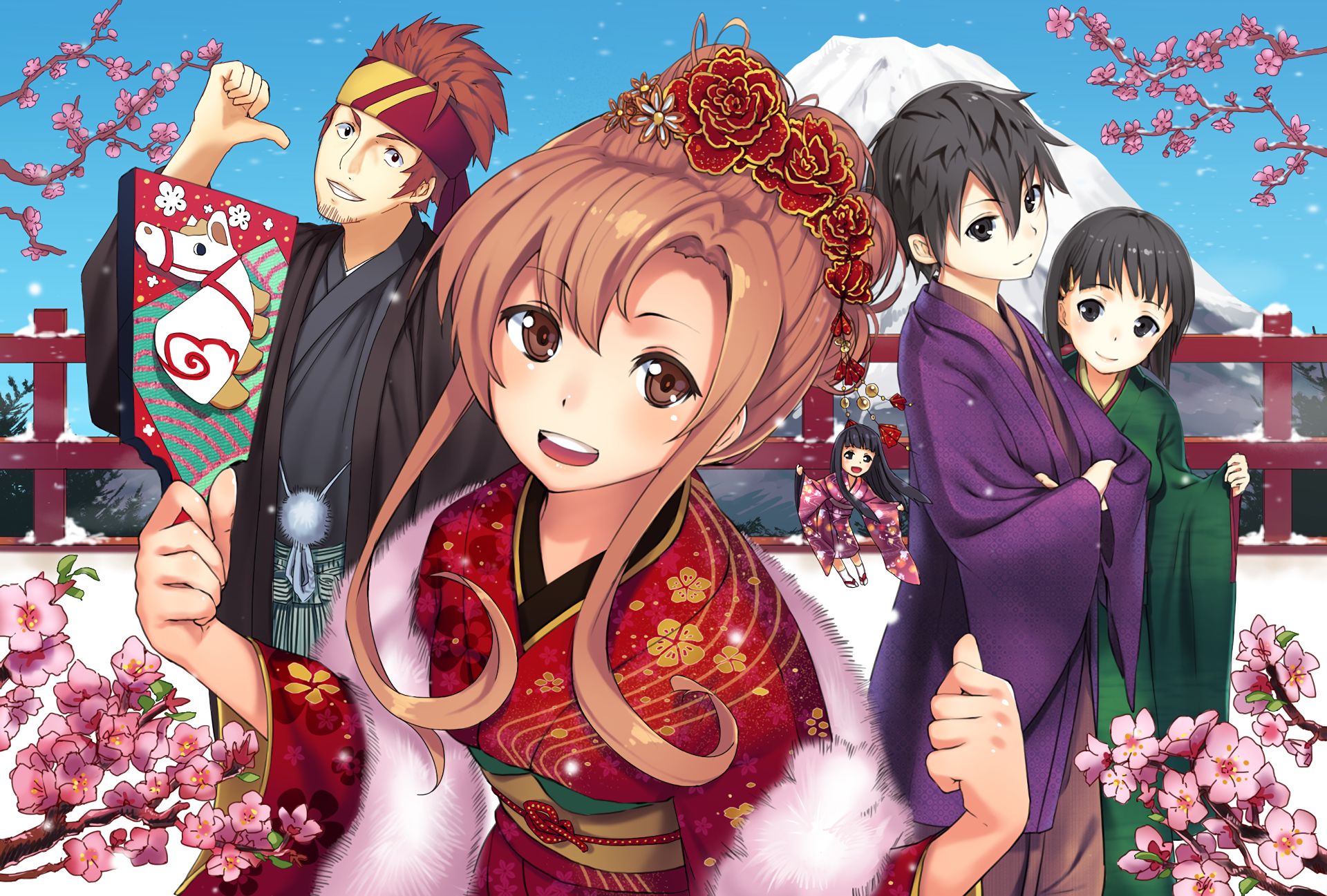 Baixar papel de parede para celular de Anime, Sword Art Online, Asuna Yuuki, Kirito (Sword Art Online), Klein (Sword Art Online), Yui (Sword Art Online), Leafa (Sword Art Online) gratuito.