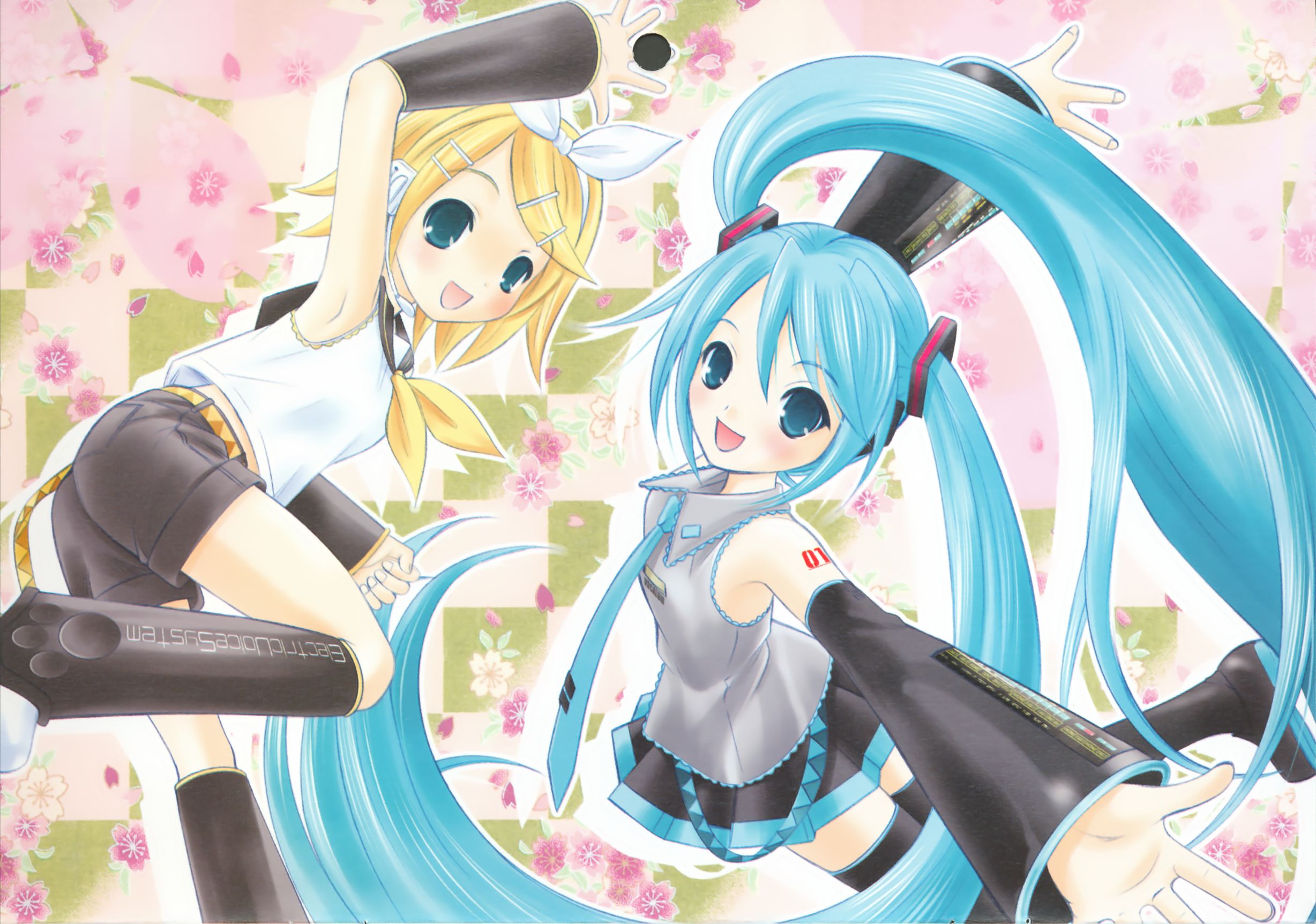 Free download wallpaper Anime, Vocaloid, Hatsune Miku, Rin Kagamine on your PC desktop