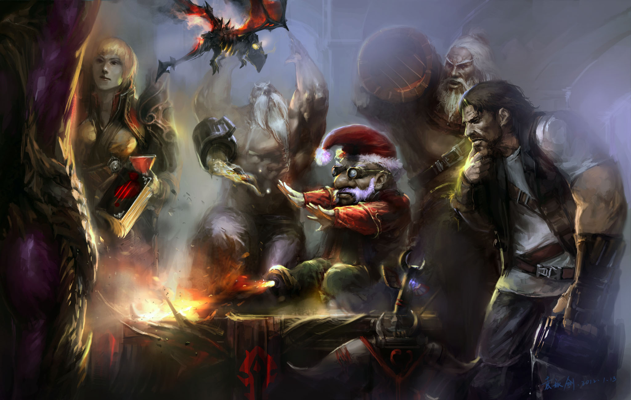 Скачать обои бесплатно Рождество, Видеоигры, Мир Warcraft, Военное Ремесло картинка на рабочий стол ПК