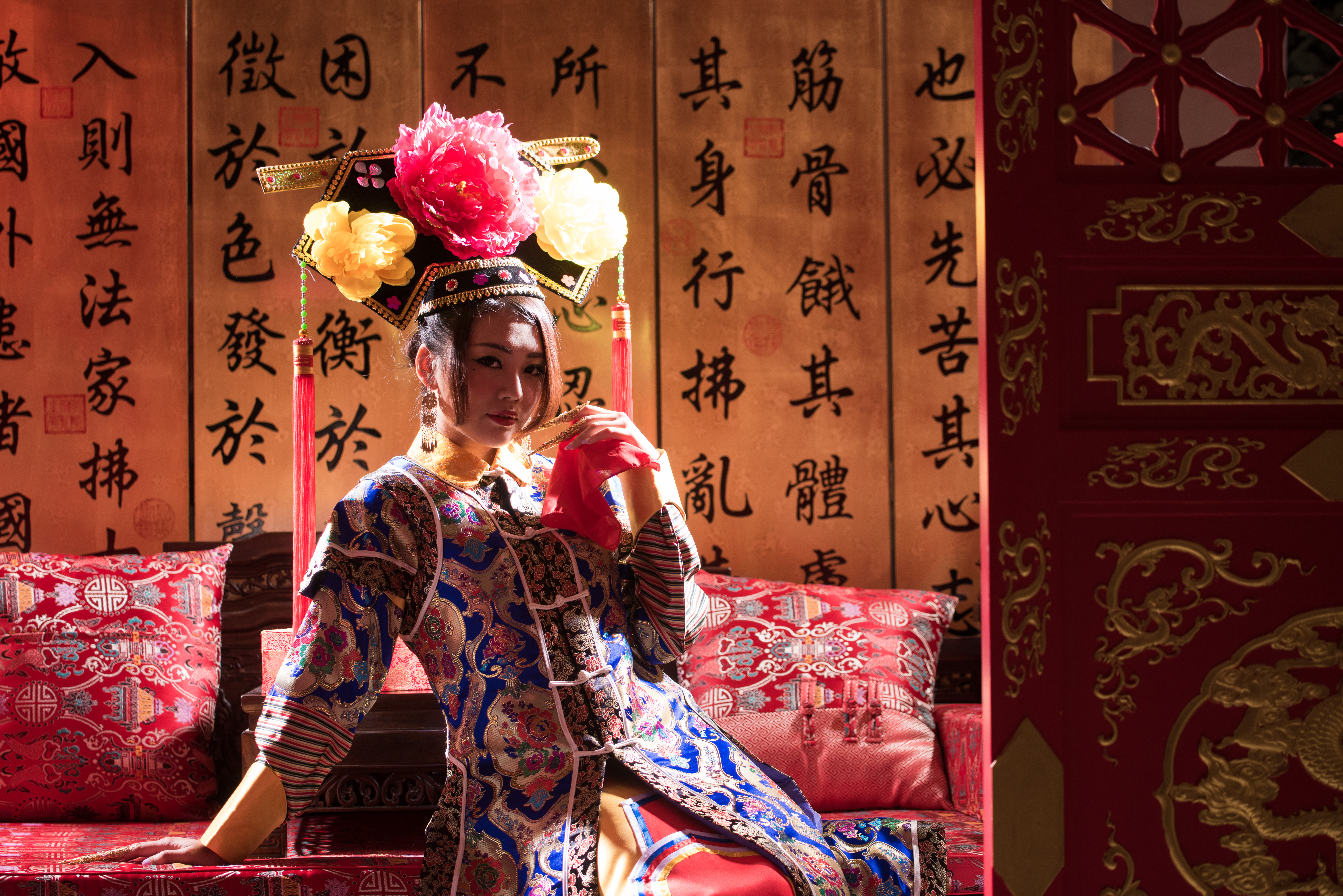 Descarga gratuita de fondo de pantalla para móvil de Sofá, Chino, Mujeres, Taiwanés, Disfraz Tradicional, Qián Furén.