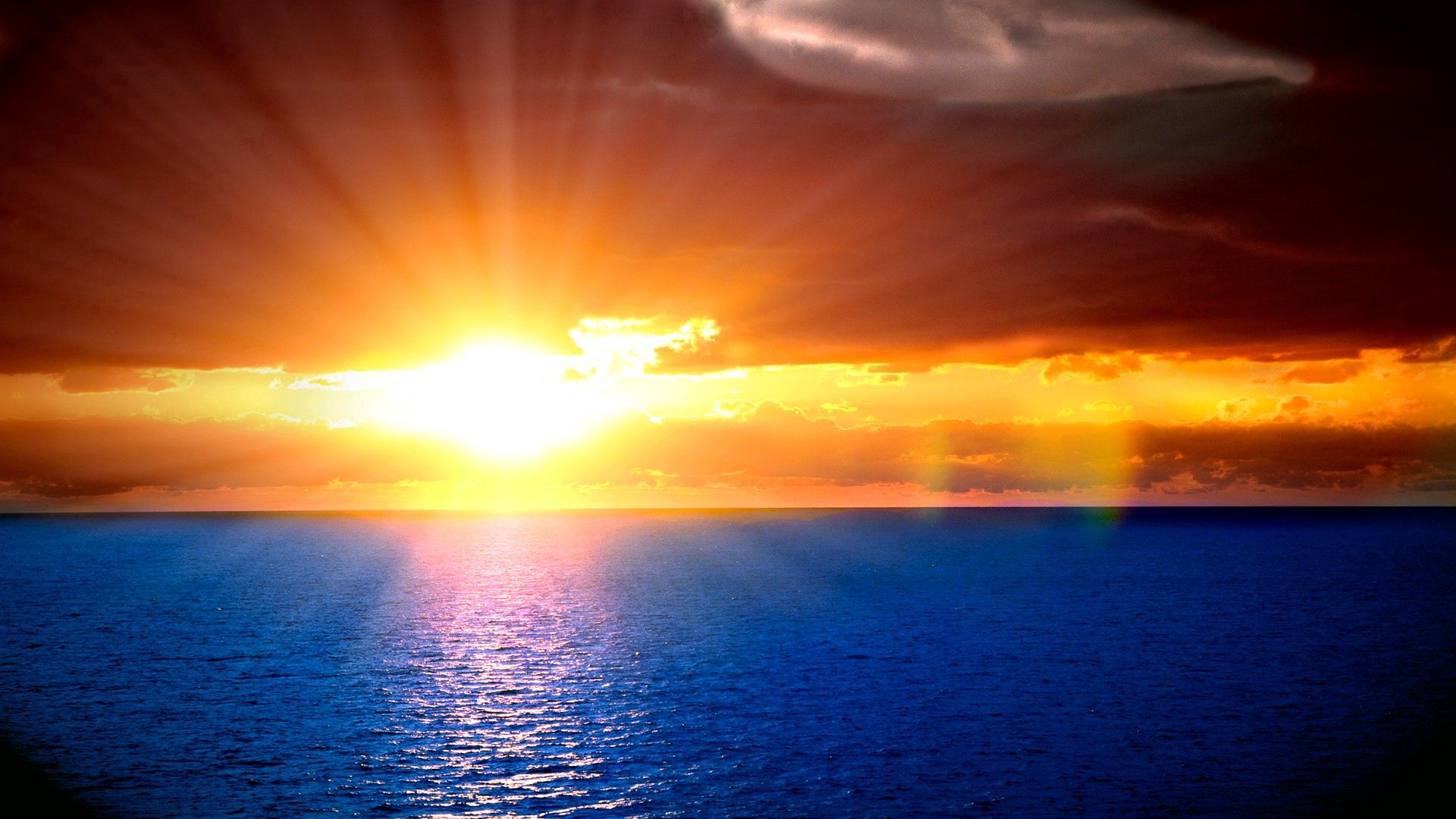 Laden Sie das Natur, Sunset, Horizont, Scheinen, Licht, Balken, Strahlen, Ripple, Sky, Sun, Wellen, Sea-Bild kostenlos auf Ihren PC-Desktop herunter
