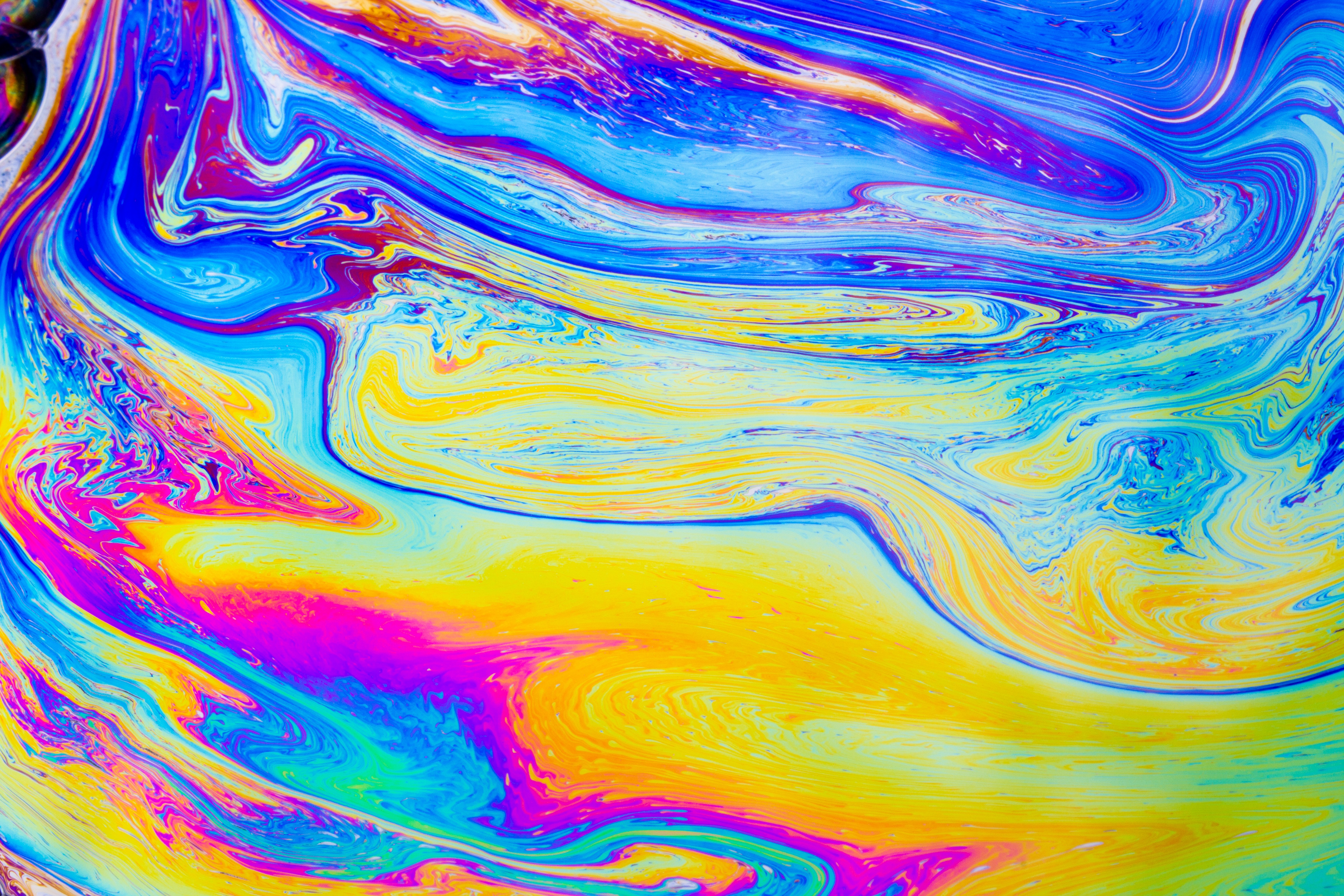 Download mobile wallpaper Wavy, Motley, Multicolored, Paint, Lines, Abstract, Bright for free.