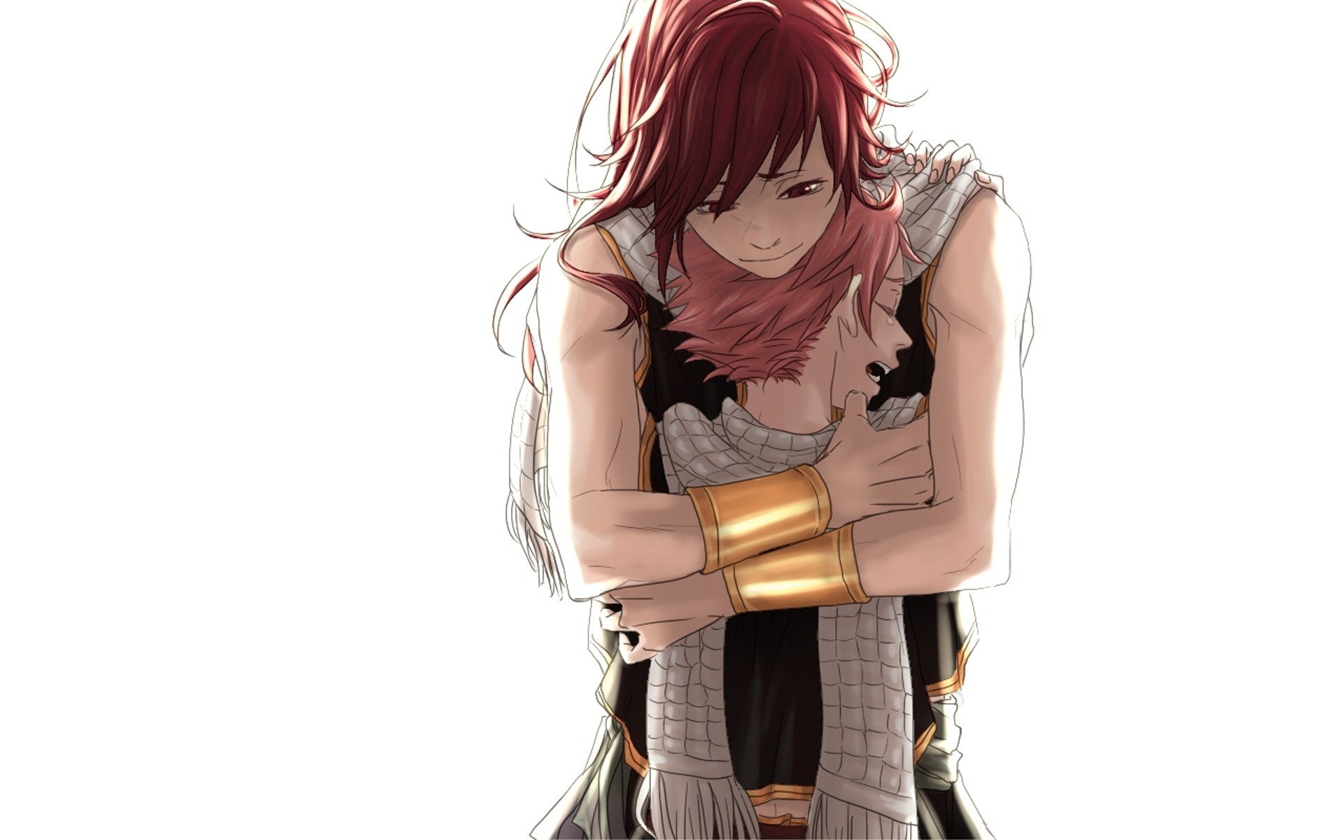 Download mobile wallpaper Anime, Hug, Fairy Tail, Natsu Dragneel, Crying for free.