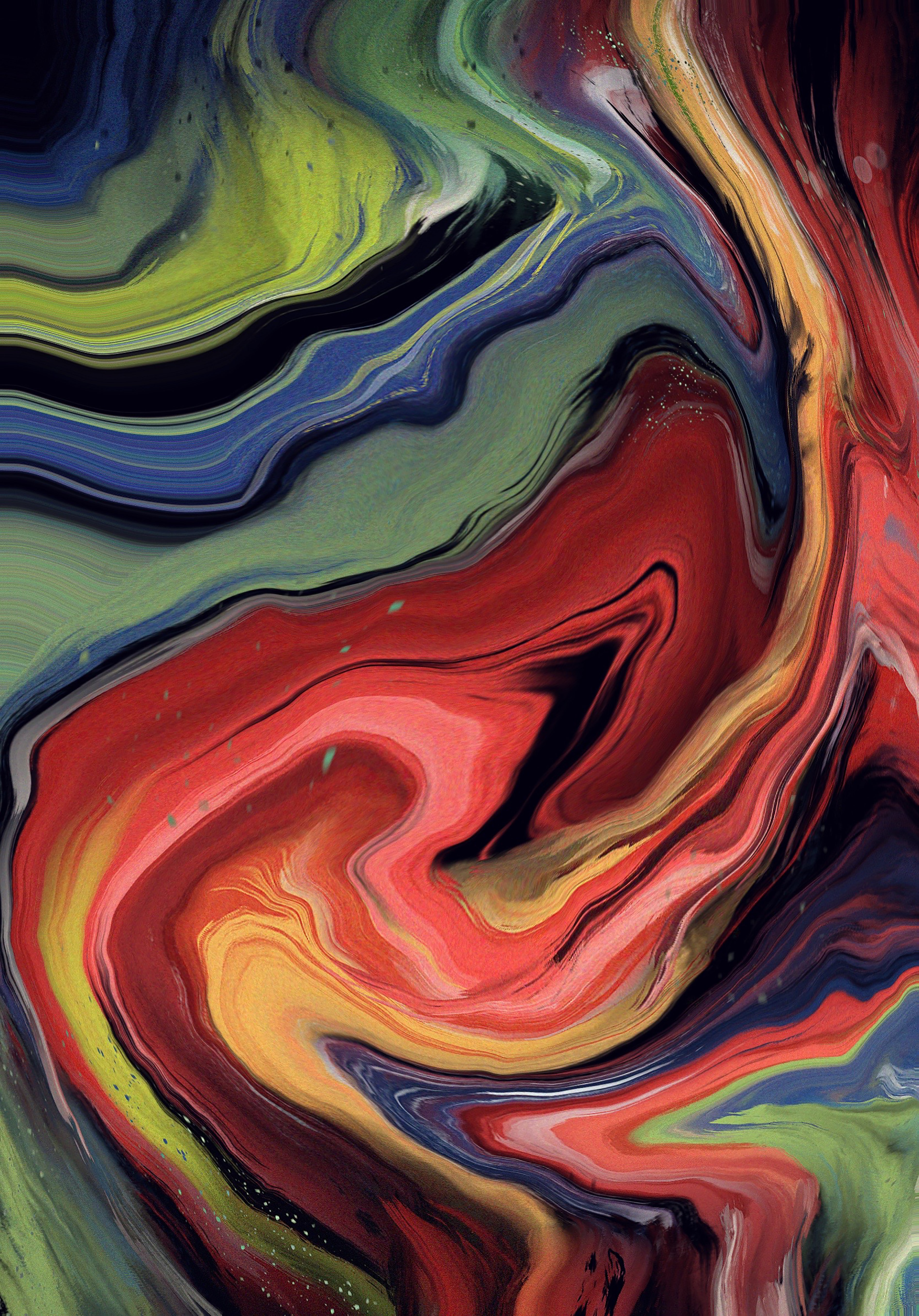 Free download wallpaper Multicolored, Motley, Paint, Streaks, Abstract, Stripes, Divorces, Liquid on your PC desktop