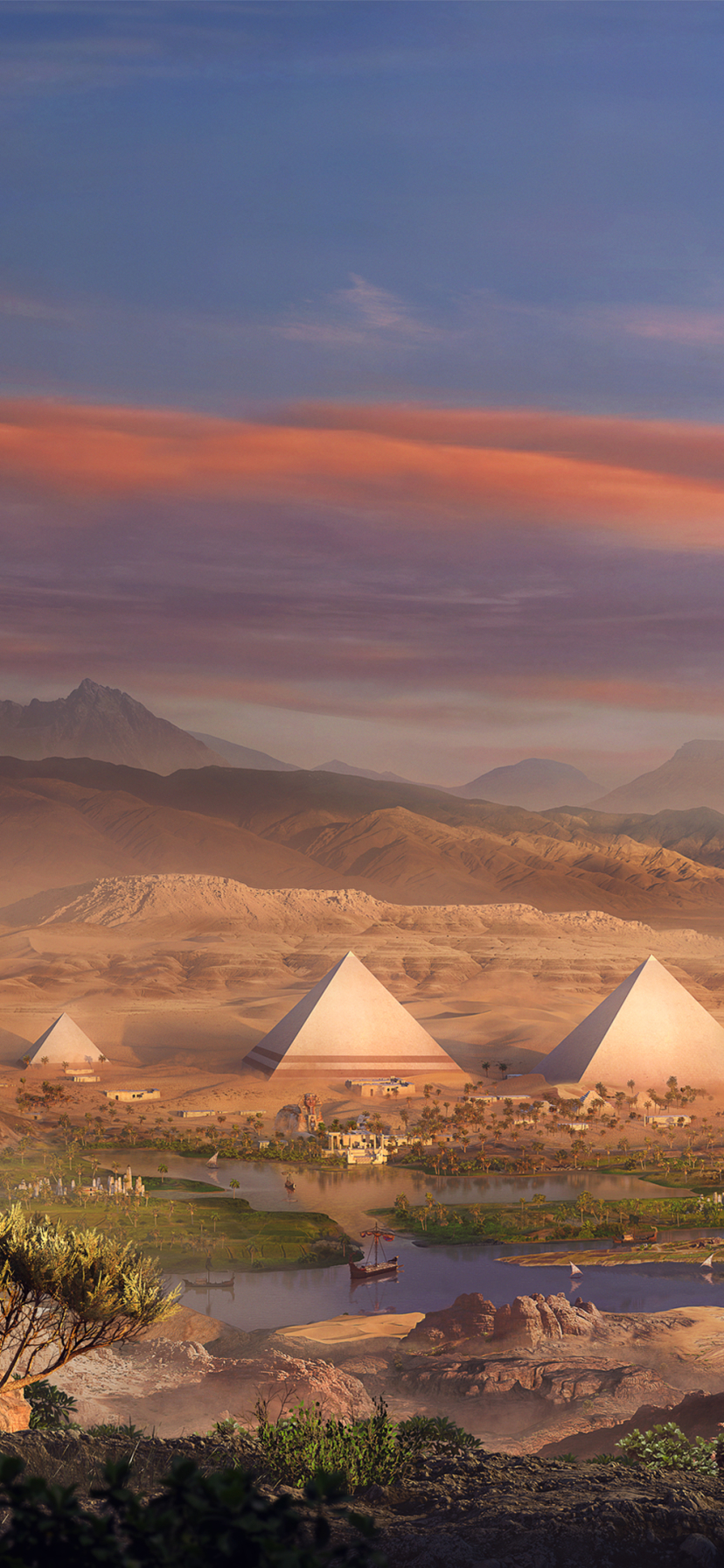 Скачать картинку Пустыня, Египет, Пирамида, Видеоигры, Кредо Ассасина, Assassin's Creed: Истоки в телефон бесплатно.