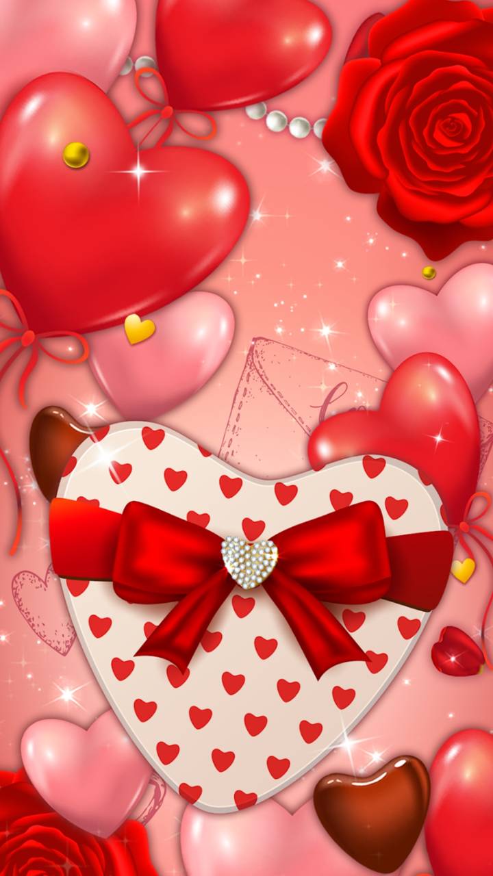 Handy-Wallpaper Feiertage, Liebe, Valentinstag, Rose, Ballon, Herz, Ferien, Feiertag kostenlos herunterladen.