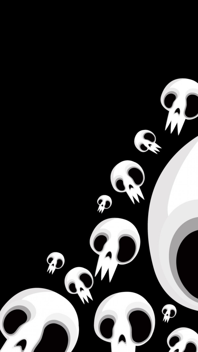 Download mobile wallpaper Dark, Skull, Black & White for free.