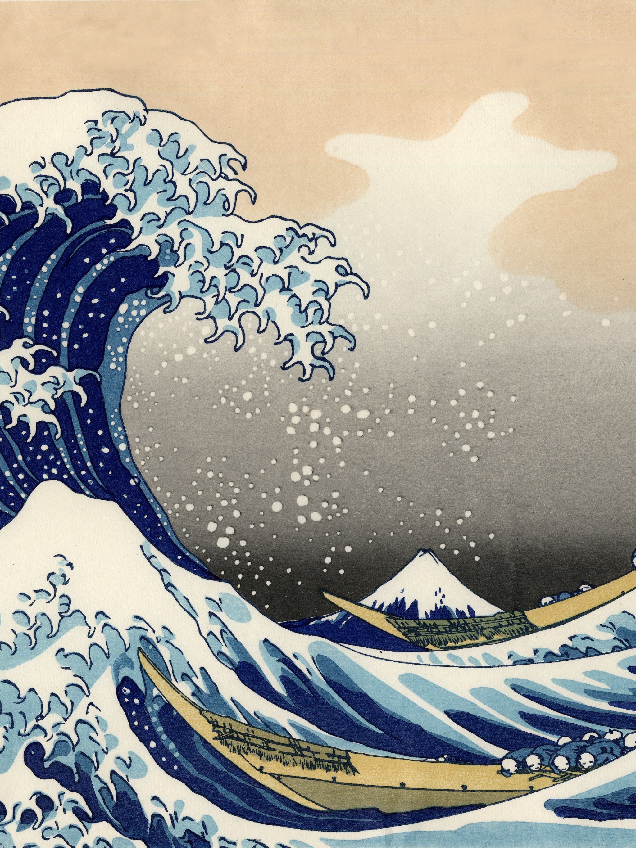 Handy-Wallpaper Welle, Künstlerisch, Die Große Welle Vor Kanagawa kostenlos herunterladen.