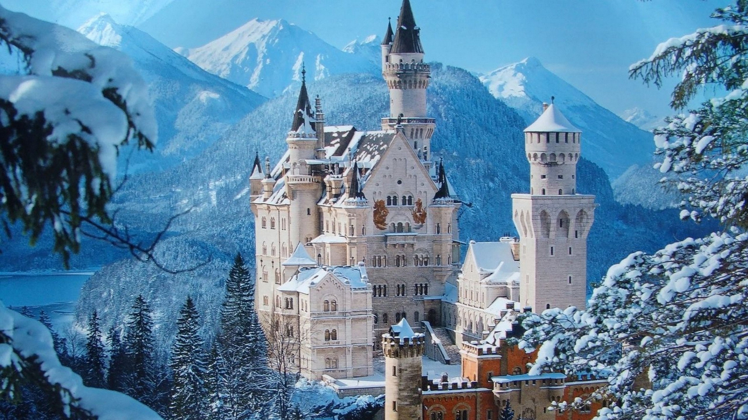 350693 завантажити шпалери зима, створено людиною, замок нойшванштайн, баварія, замок, німеччина, замки - заставки і картинки безкоштовно