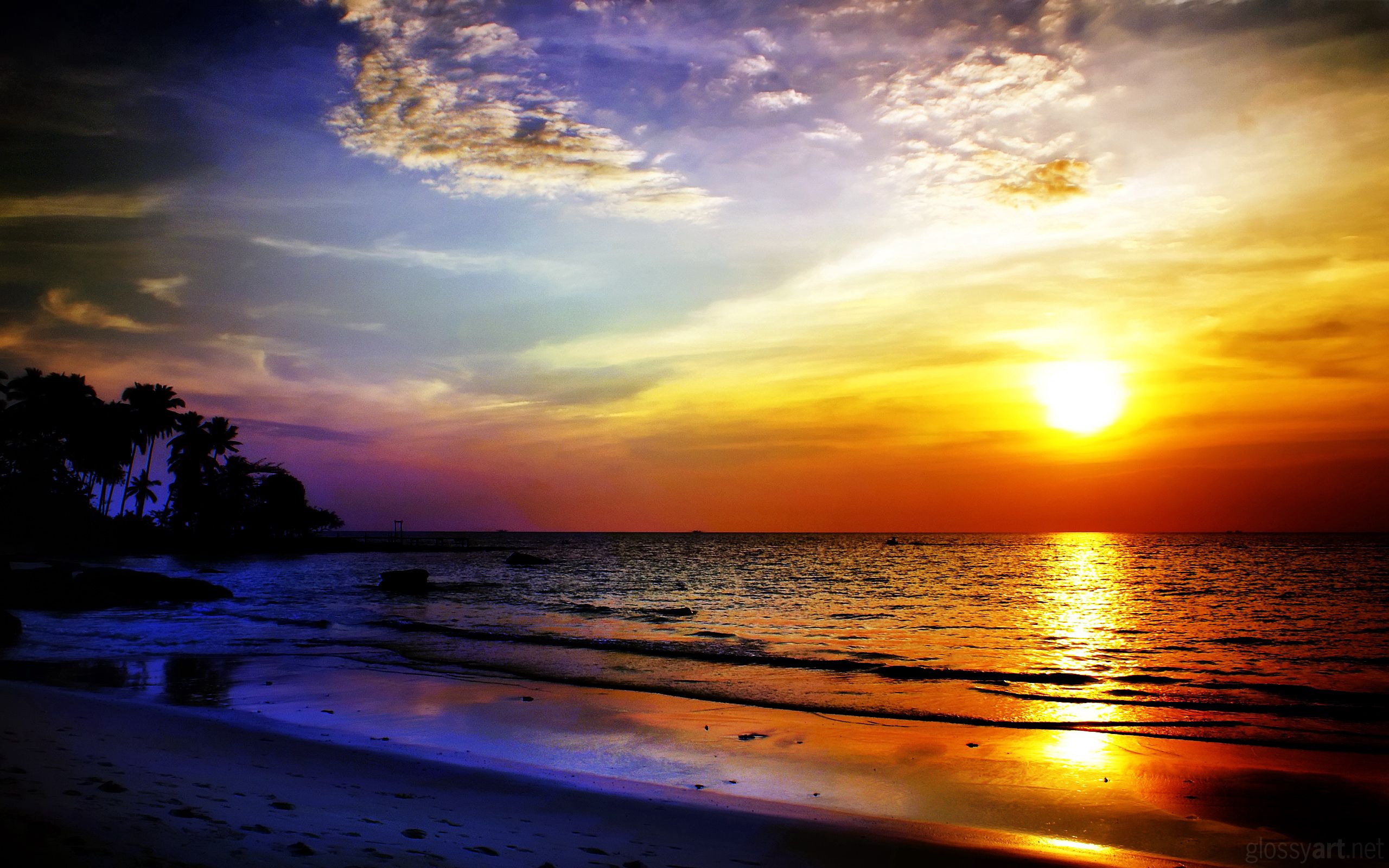 Download mobile wallpaper Sunset, Sea, Nature, Landscape for free.
