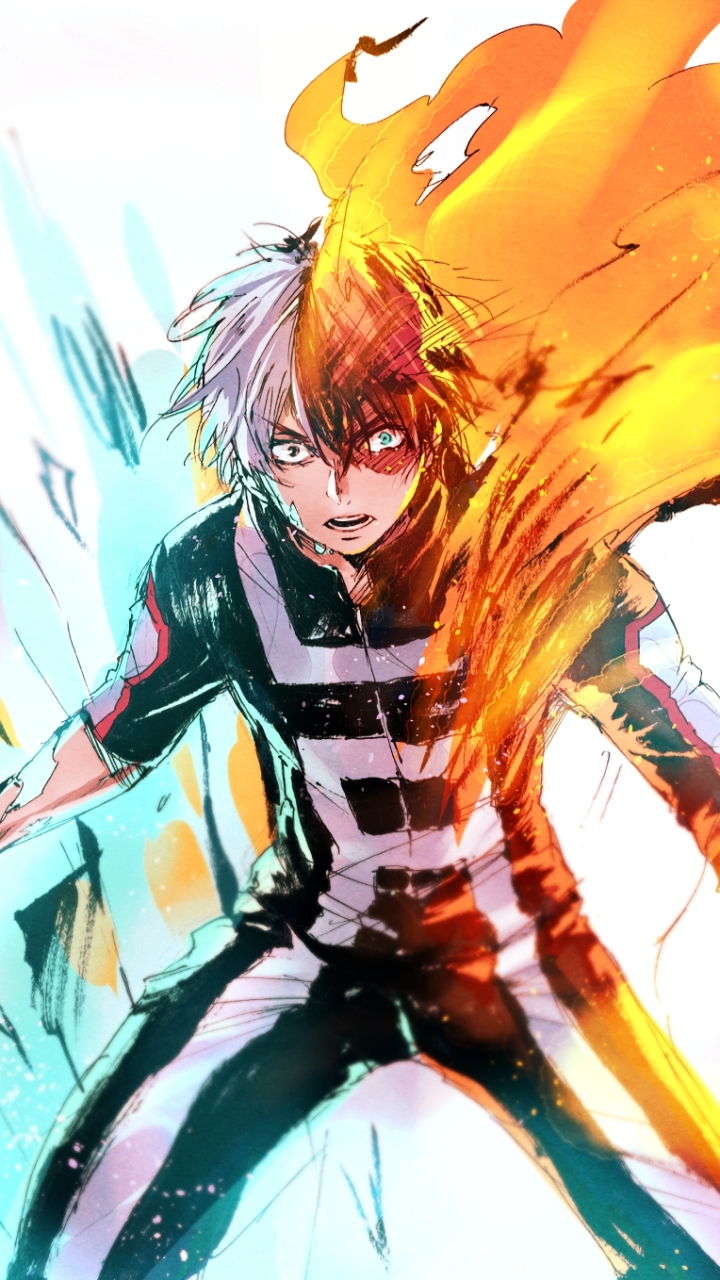 Handy-Wallpaper Animes, Shoto Todoroki, Boku No Hero Academia kostenlos herunterladen.