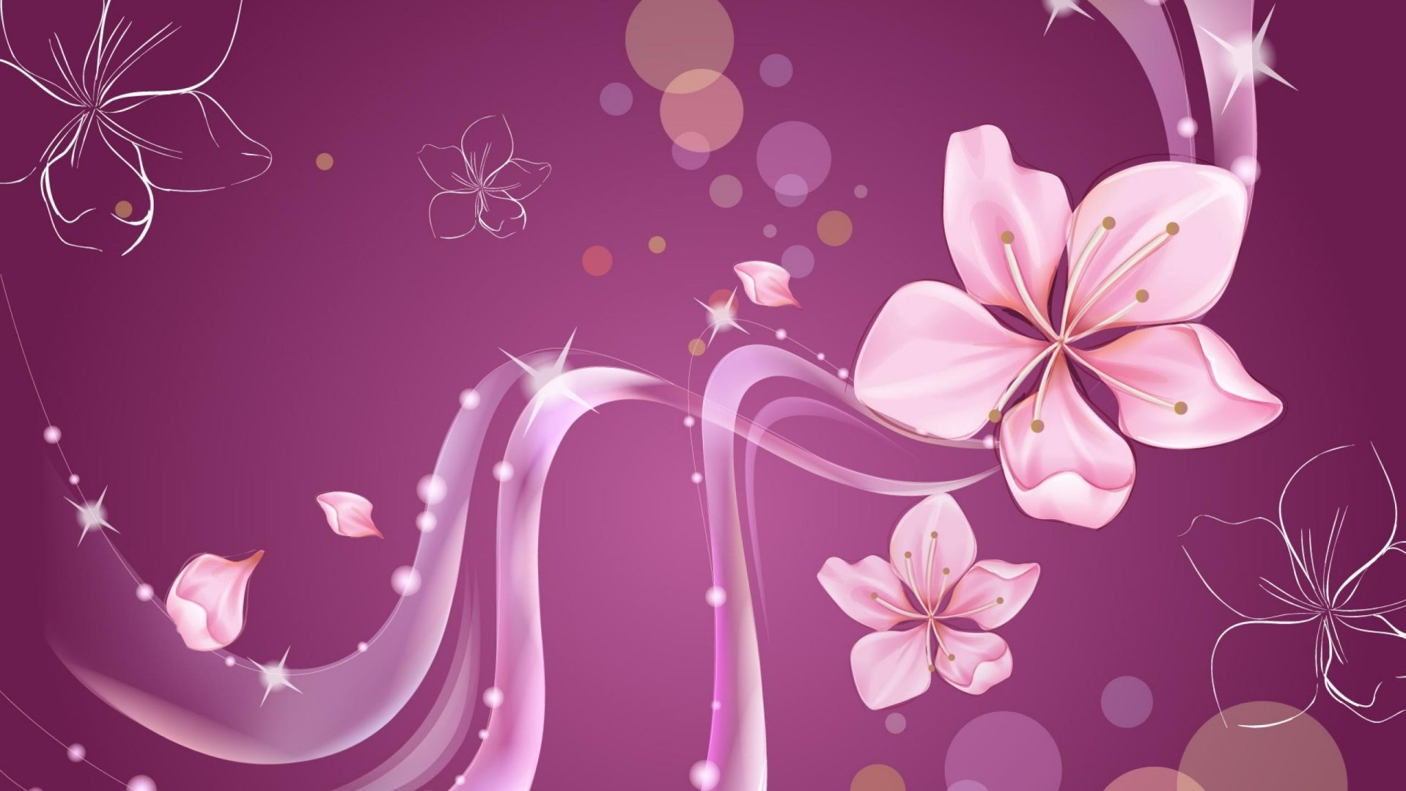 artistic, flower, floral, pink, purple, flowers