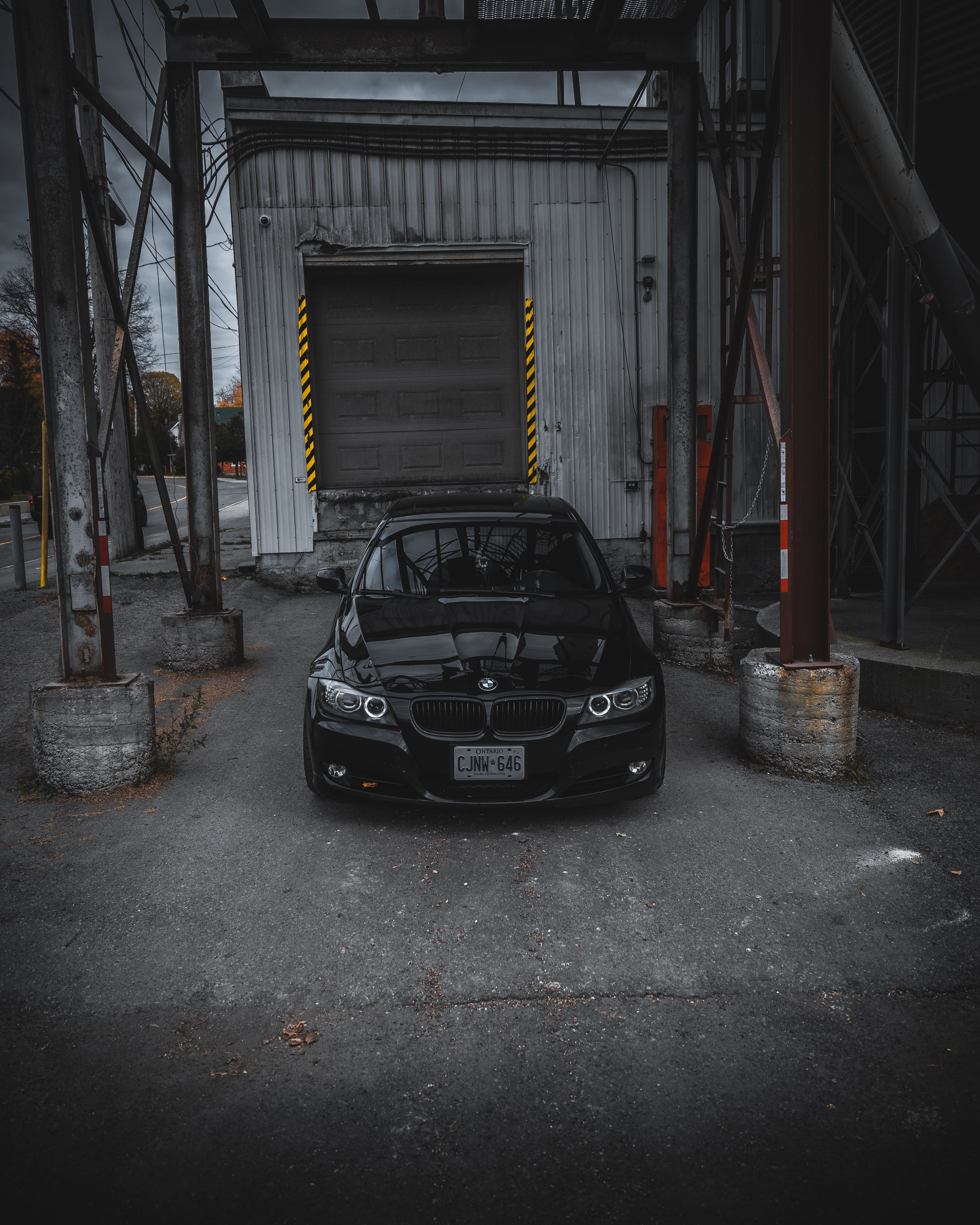 bmw, front view, cars, car, black, garage