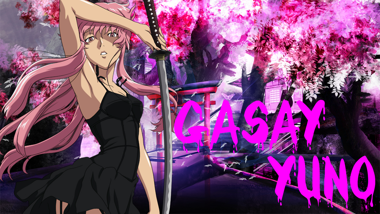 Laden Sie das Katana, Animes, Yuno Gasai, Mirai Nikki-Bild kostenlos auf Ihren PC-Desktop herunter