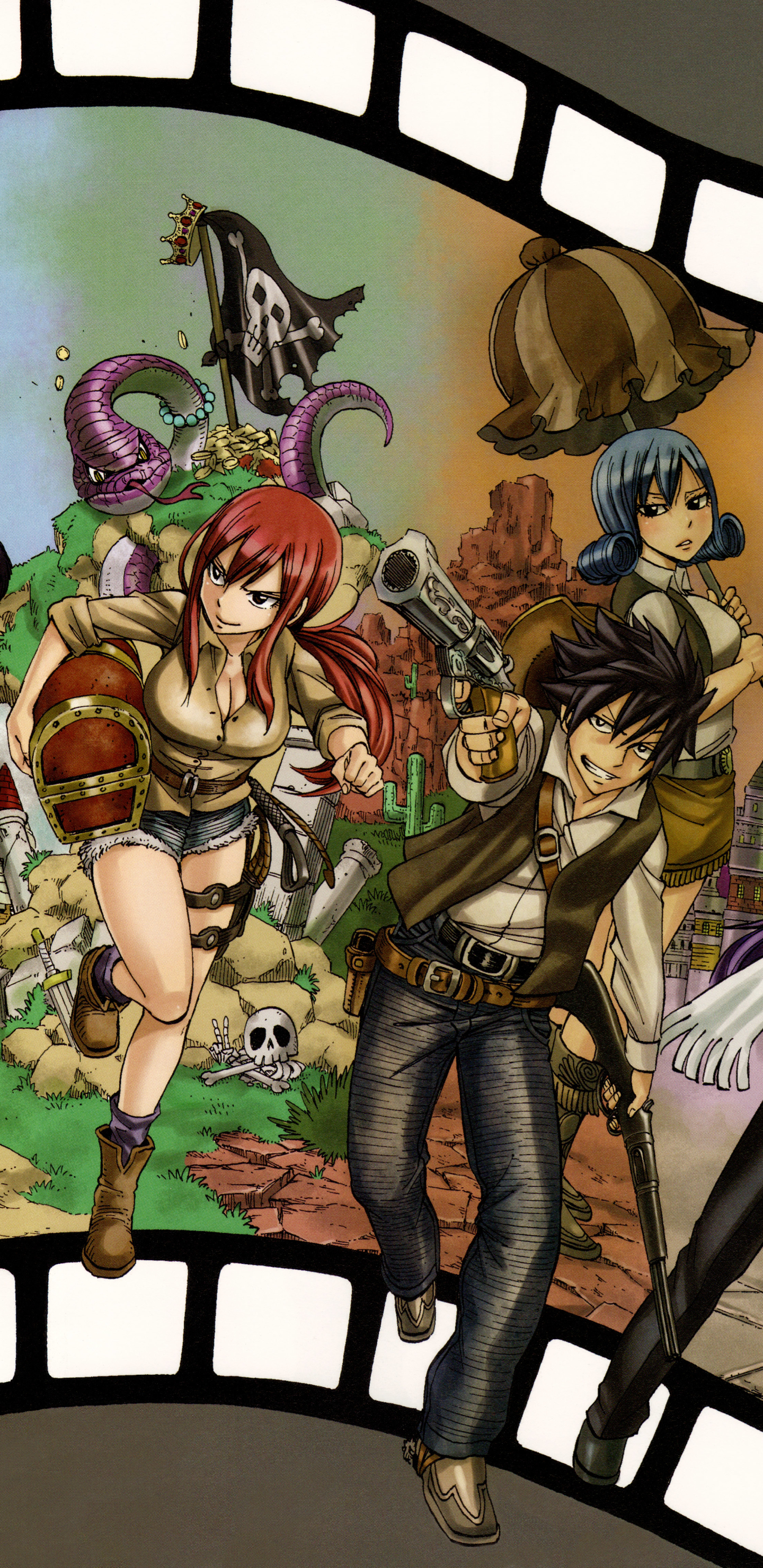 Handy-Wallpaper Animes, Fairy Tail, Erza Scarlet, Grauer Fullbuster kostenlos herunterladen.