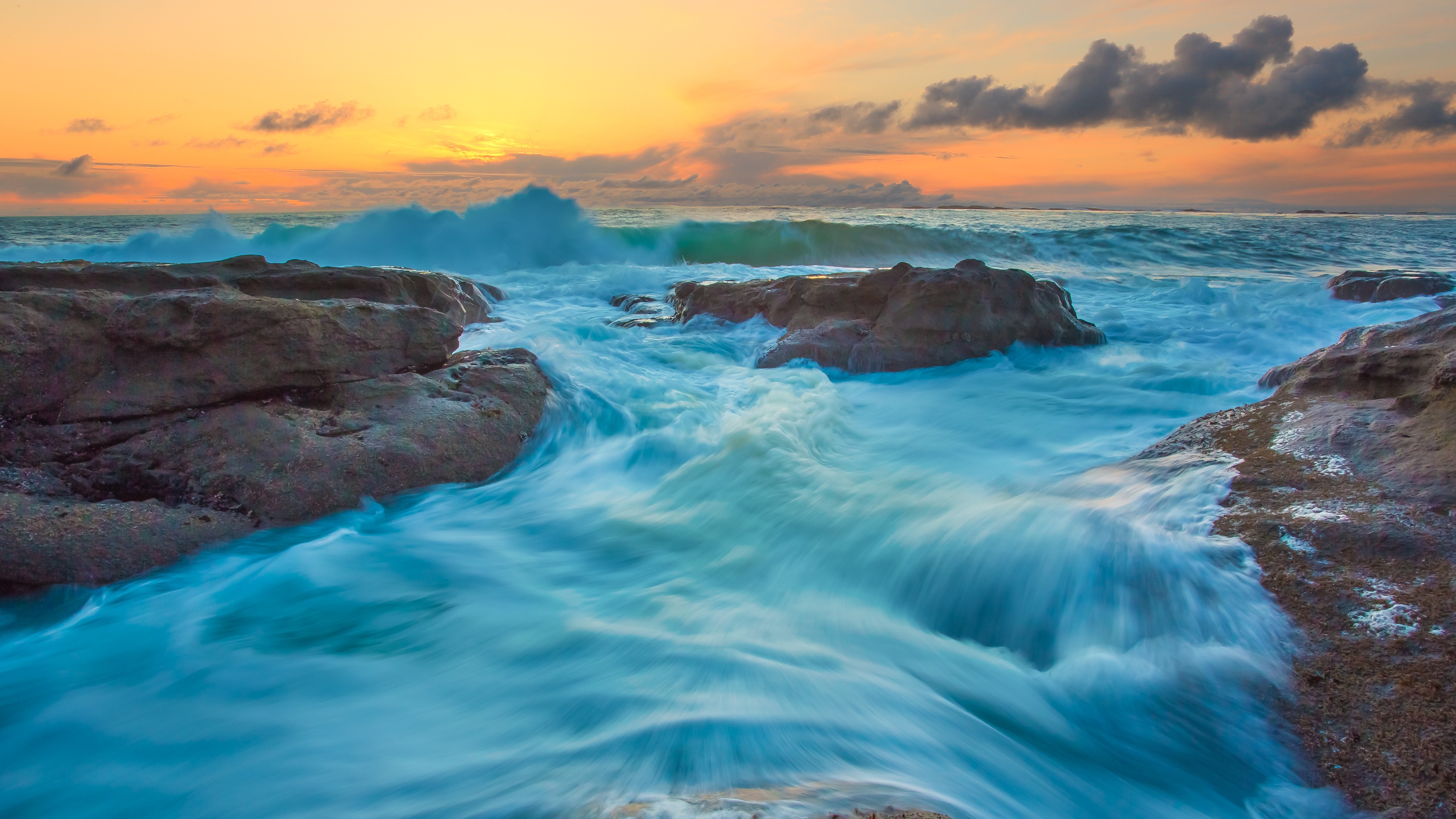 Laden Sie das Ozean, Welle, Sonnenuntergang, Erde/natur-Bild kostenlos auf Ihren PC-Desktop herunter