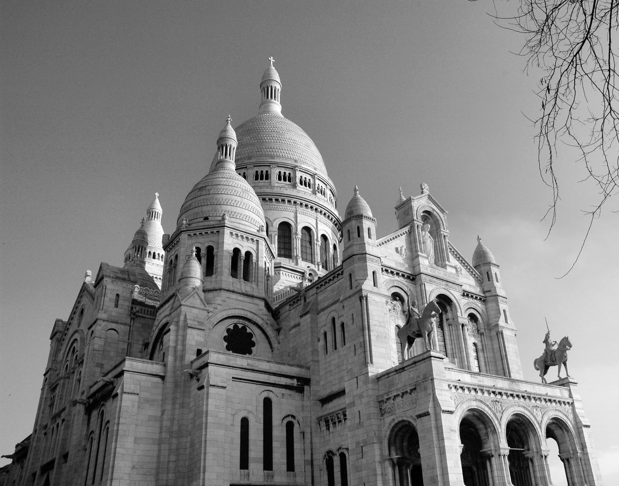 Téléchargez des papiers peints mobile Paris, France, Monument, Basilique, Noir & Blanc, Religieux, Sacré Coeur, Basiliques gratuitement.