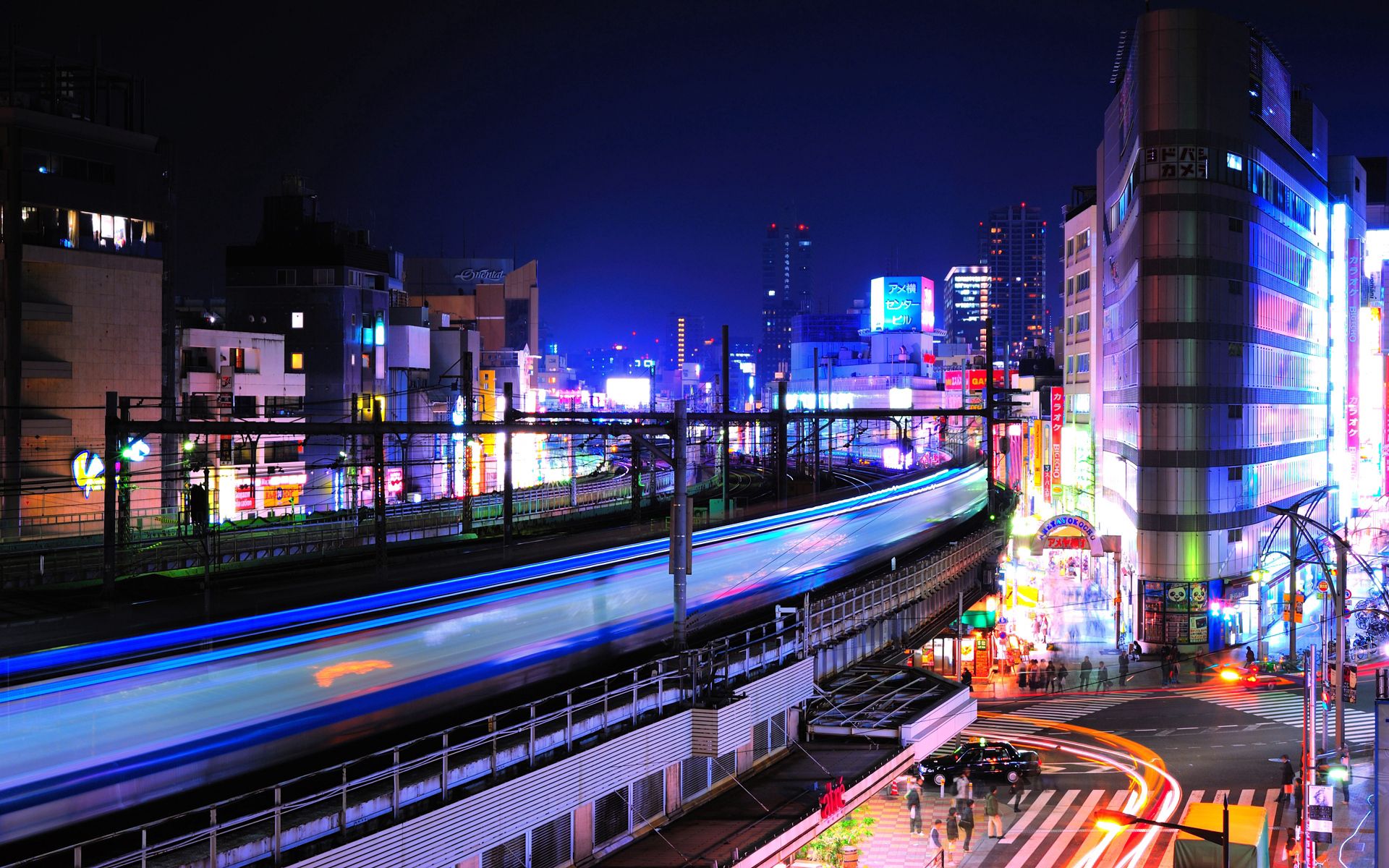 131487 télécharger l'image tokyo, villes, nuit, imeuble, bâtiment, les lumières, lumières, gare, ueno, ueno | - fonds d'écran et économiseurs d'écran gratuits