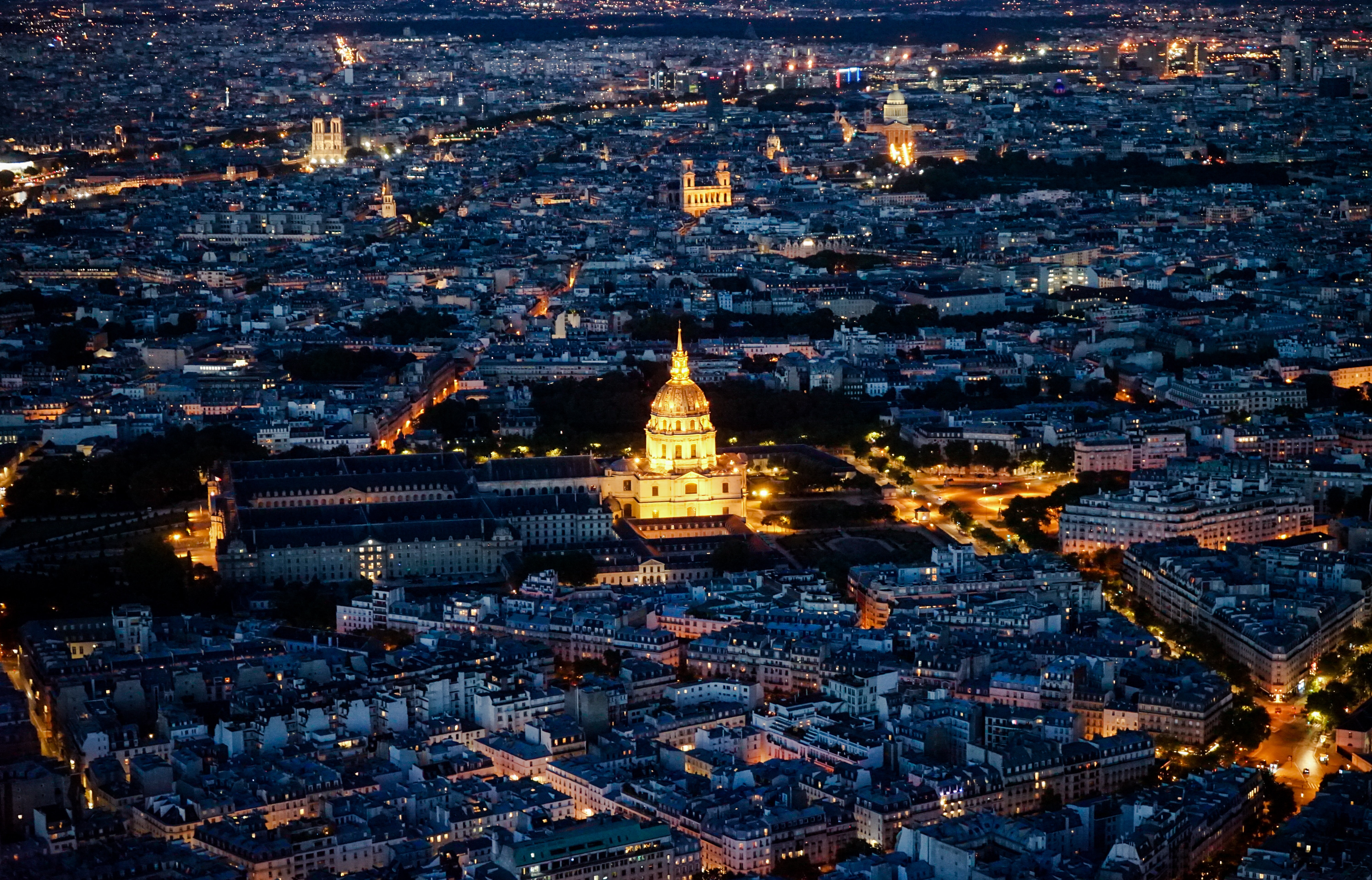 Download mobile wallpaper Cities, City, Building, Lights, France, Cathedral for free.