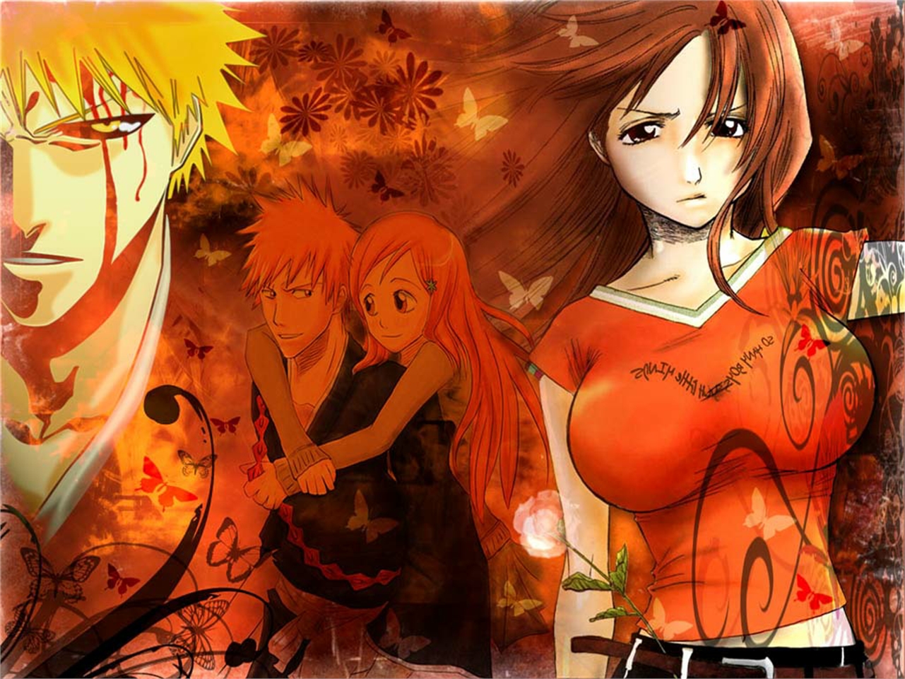 Download mobile wallpaper Anime, Bleach, Ichigo Kurosaki, Orihime Inoue for free.