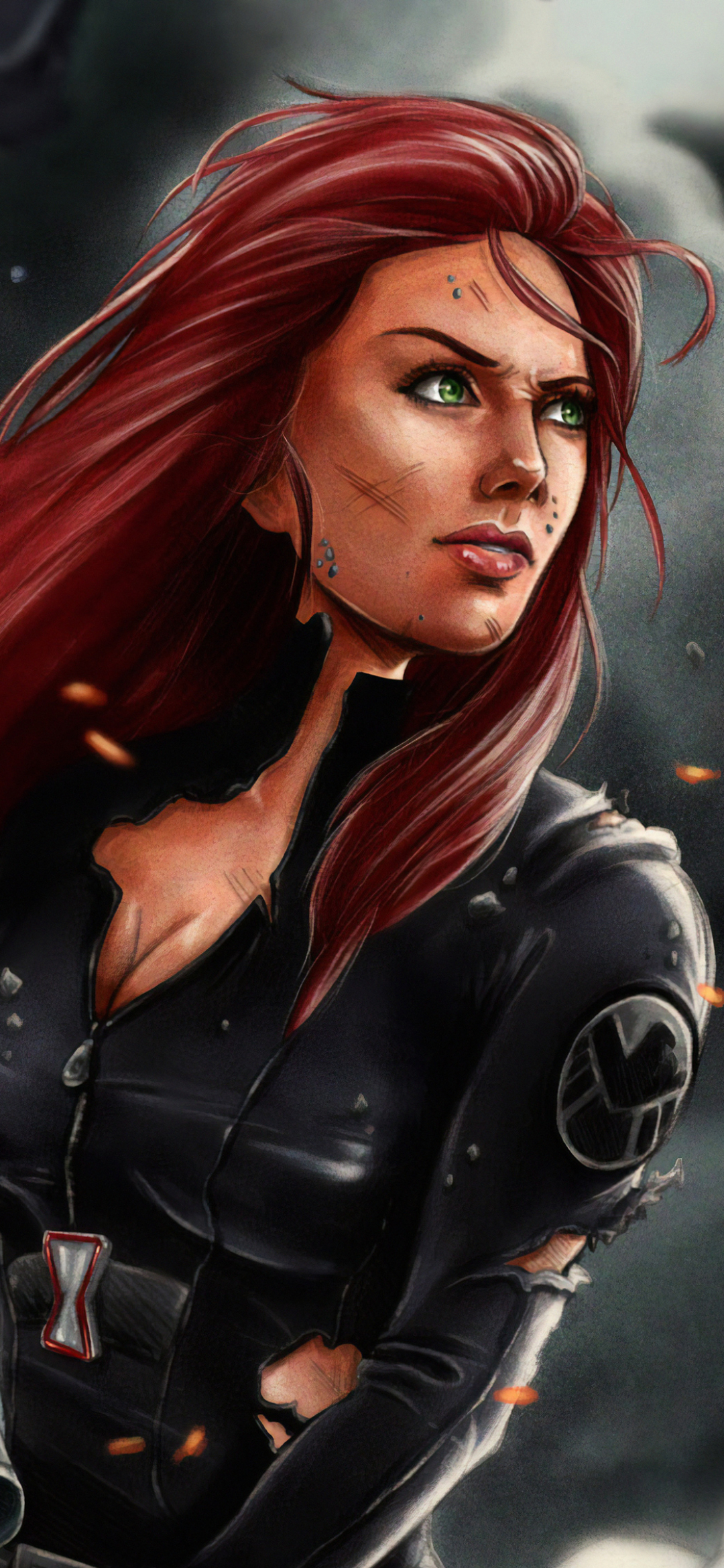 Download mobile wallpaper Comics, Red Hair, Woman Warrior, Black Widow for free.