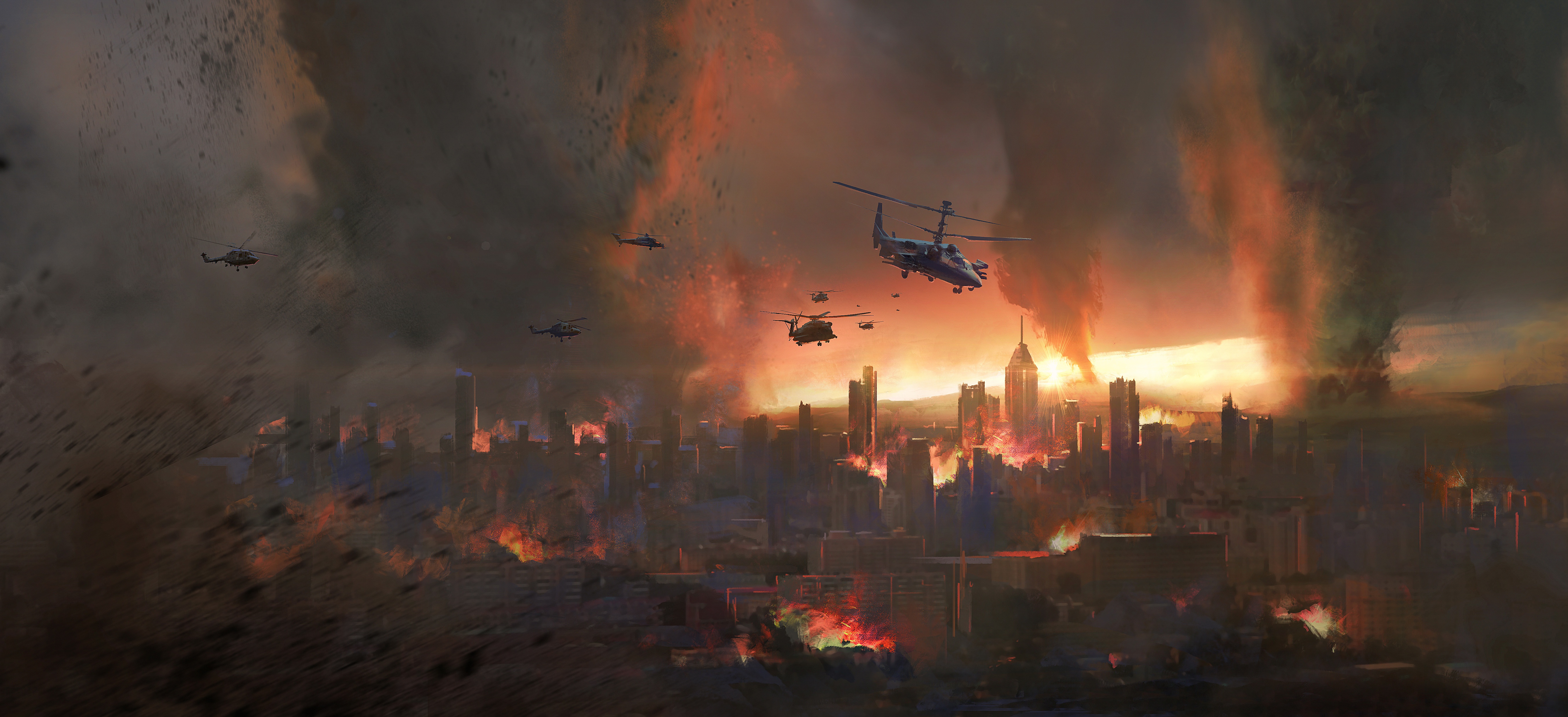 Free download wallpaper Sci Fi, Helicopter, Apocalyptic on your PC desktop