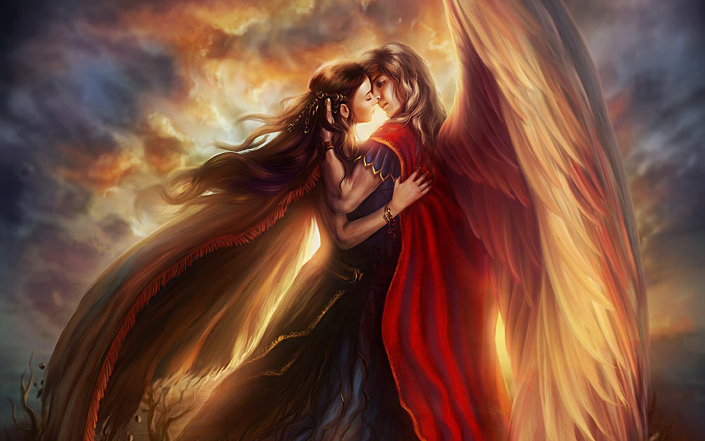 Laden Sie das Fantasie, Engel, Liebe, Romantisch-Bild kostenlos auf Ihren PC-Desktop herunter