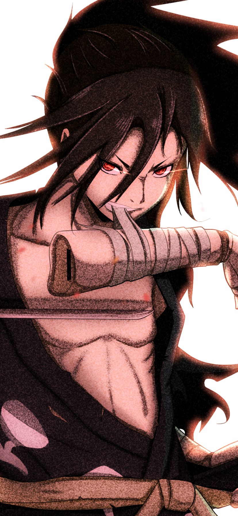 Handy-Wallpaper Rote Augen, Animes, Schwarzes Haar, Hyakkimaru (Dororo), Dororo kostenlos herunterladen.