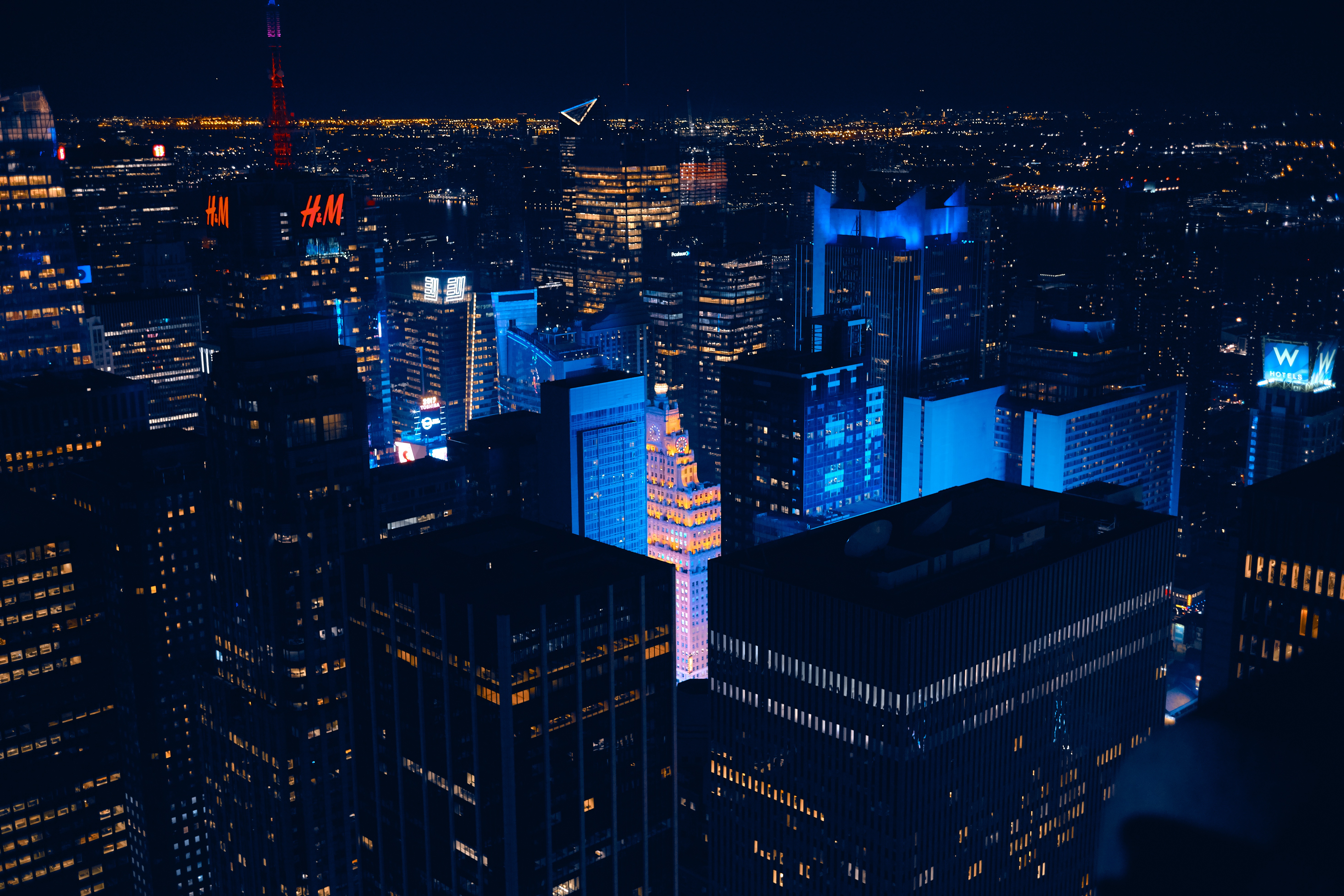 Full HD Wallpaper night, cities, usa, skyscrapers, united states, new york