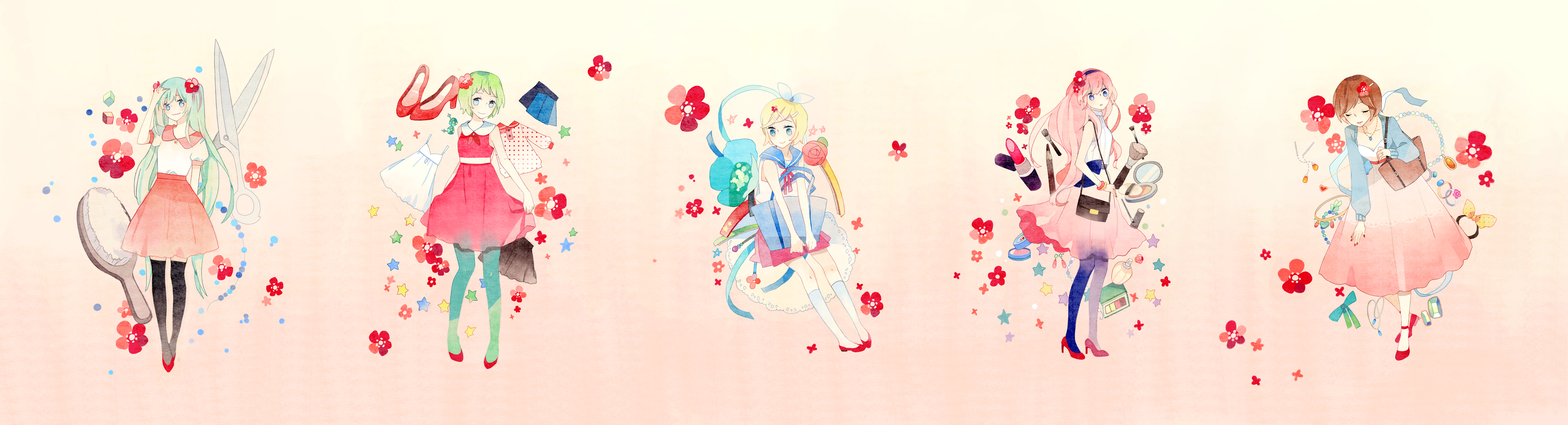 Download mobile wallpaper Anime, Vocaloid, Hatsune Miku, Luka Megurine, Rin Kagamine, Gumi (Vocaloid), Meiko (Vocaloid) for free.