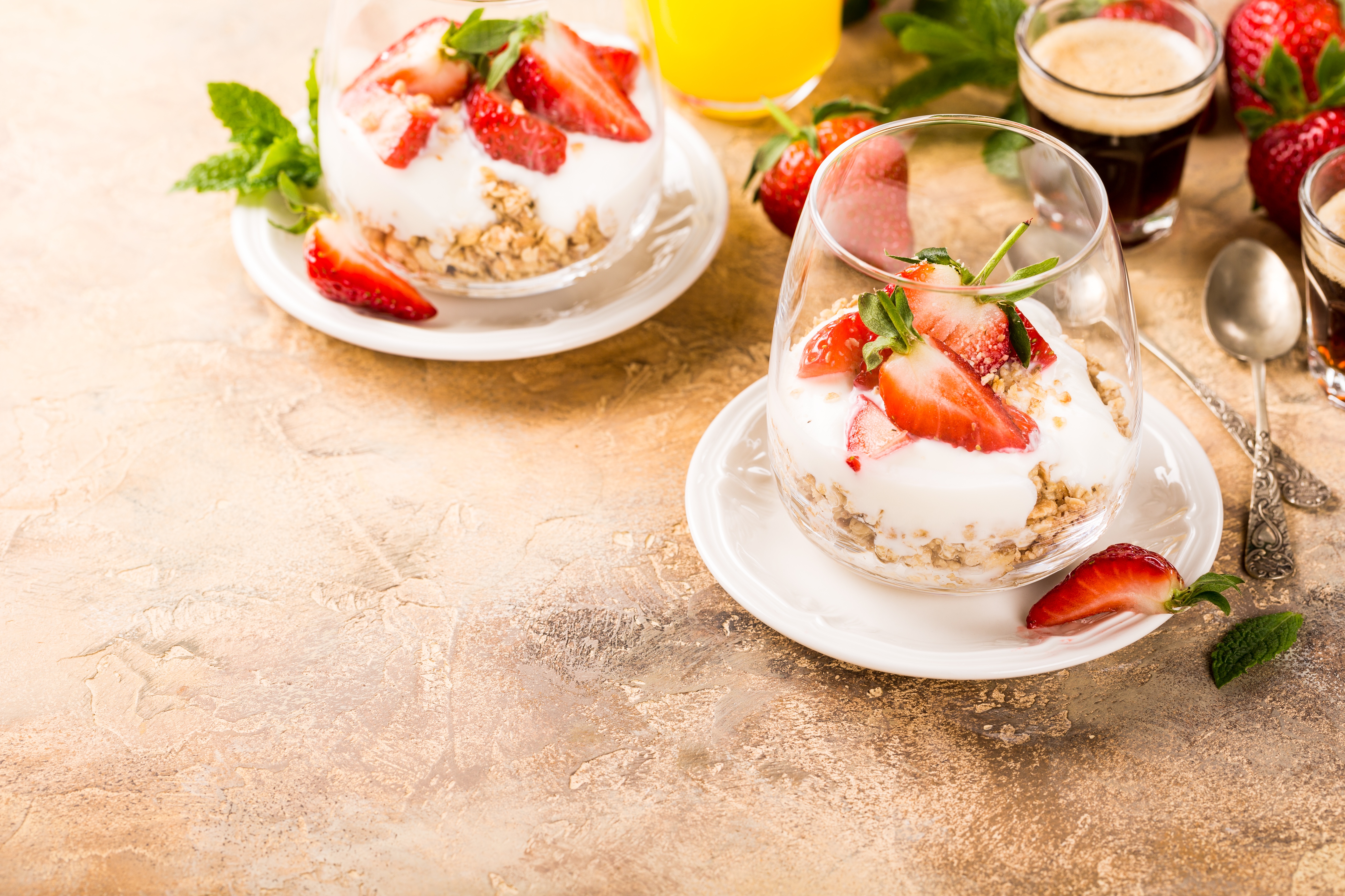 Download mobile wallpaper Food, Strawberry, Still Life, Berry, Fruit, Breakfast, Yogurt for free.