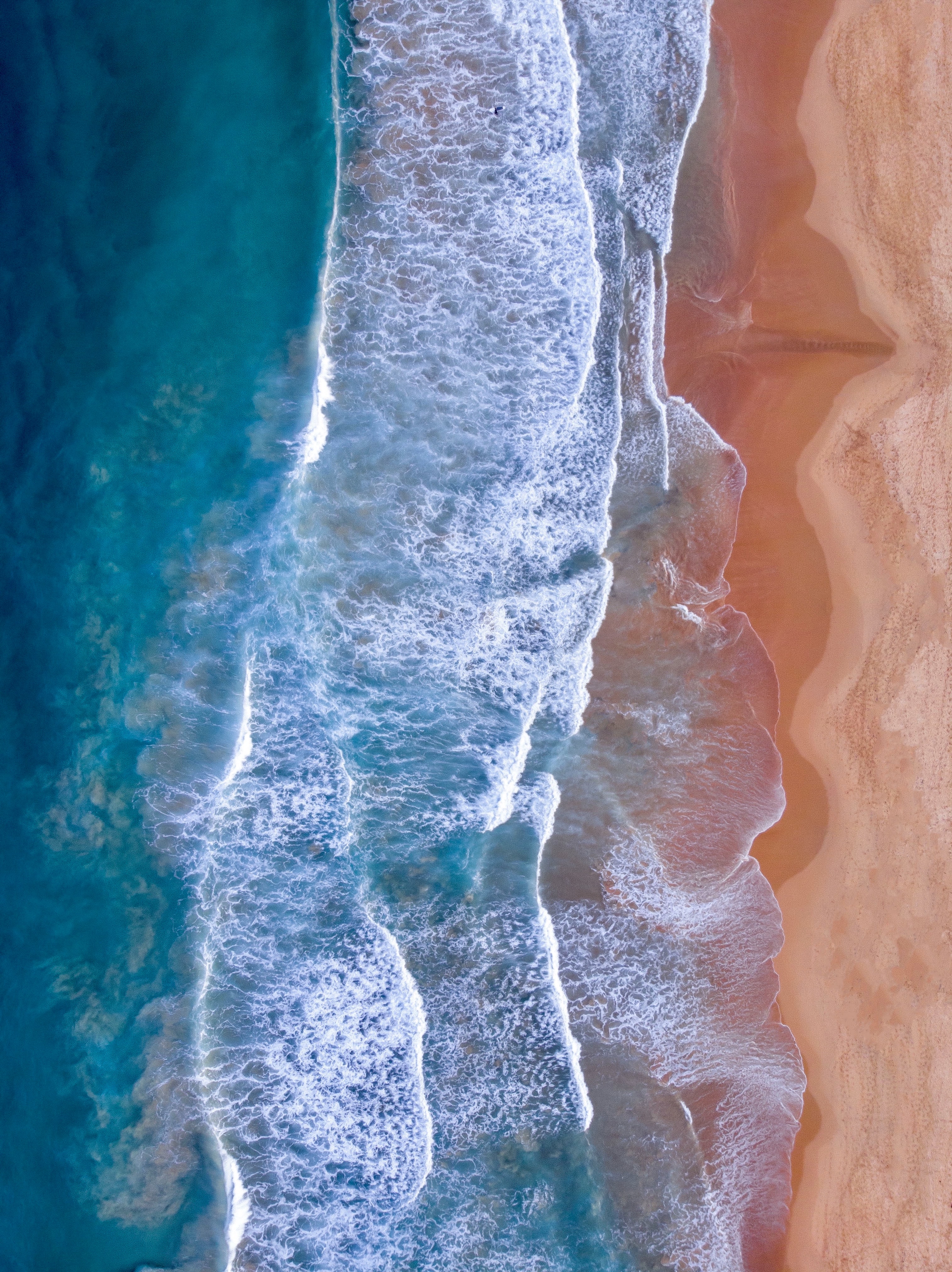 Download mobile wallpaper View From Above, Waves, Nature, Sea, Beach for free.
