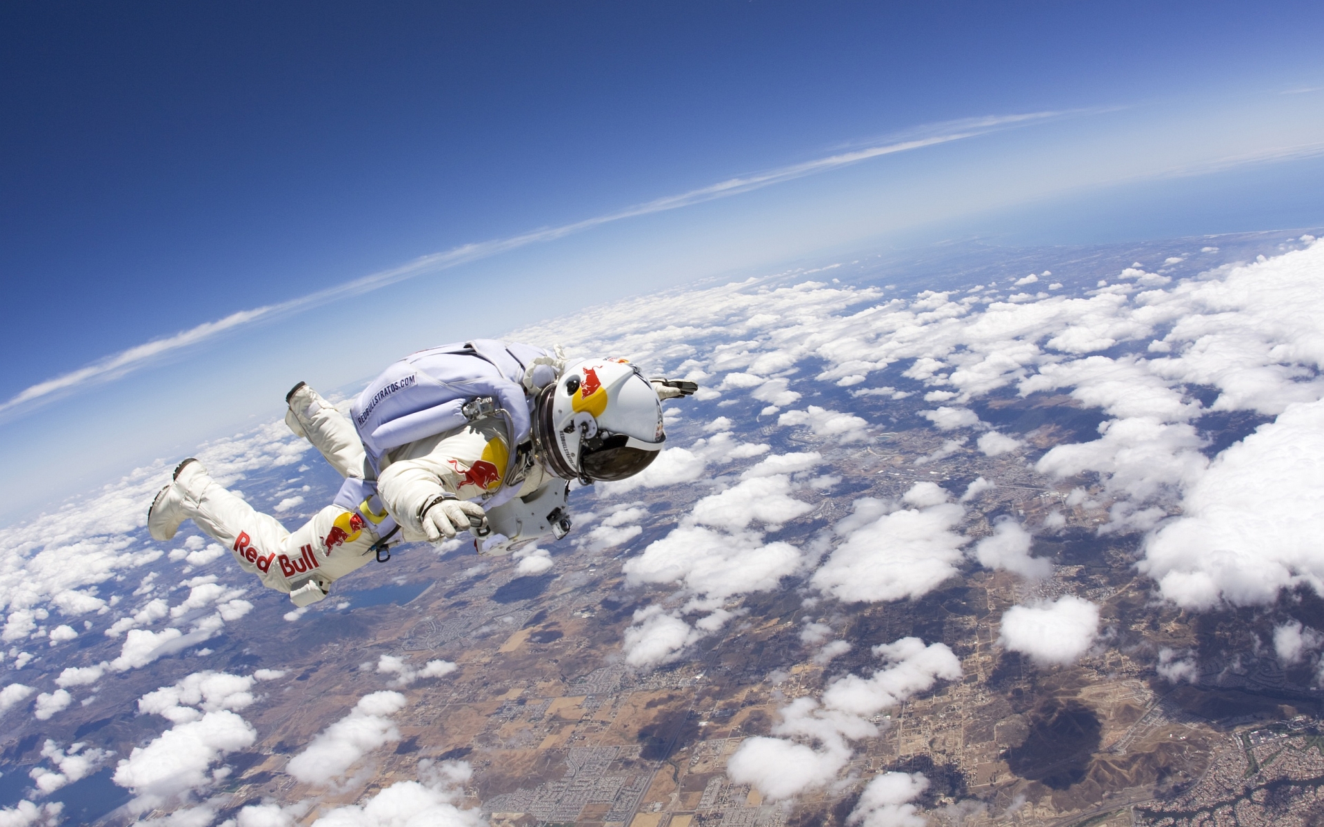 skydiving, sports, cloud, felix baumgartner, red bull
